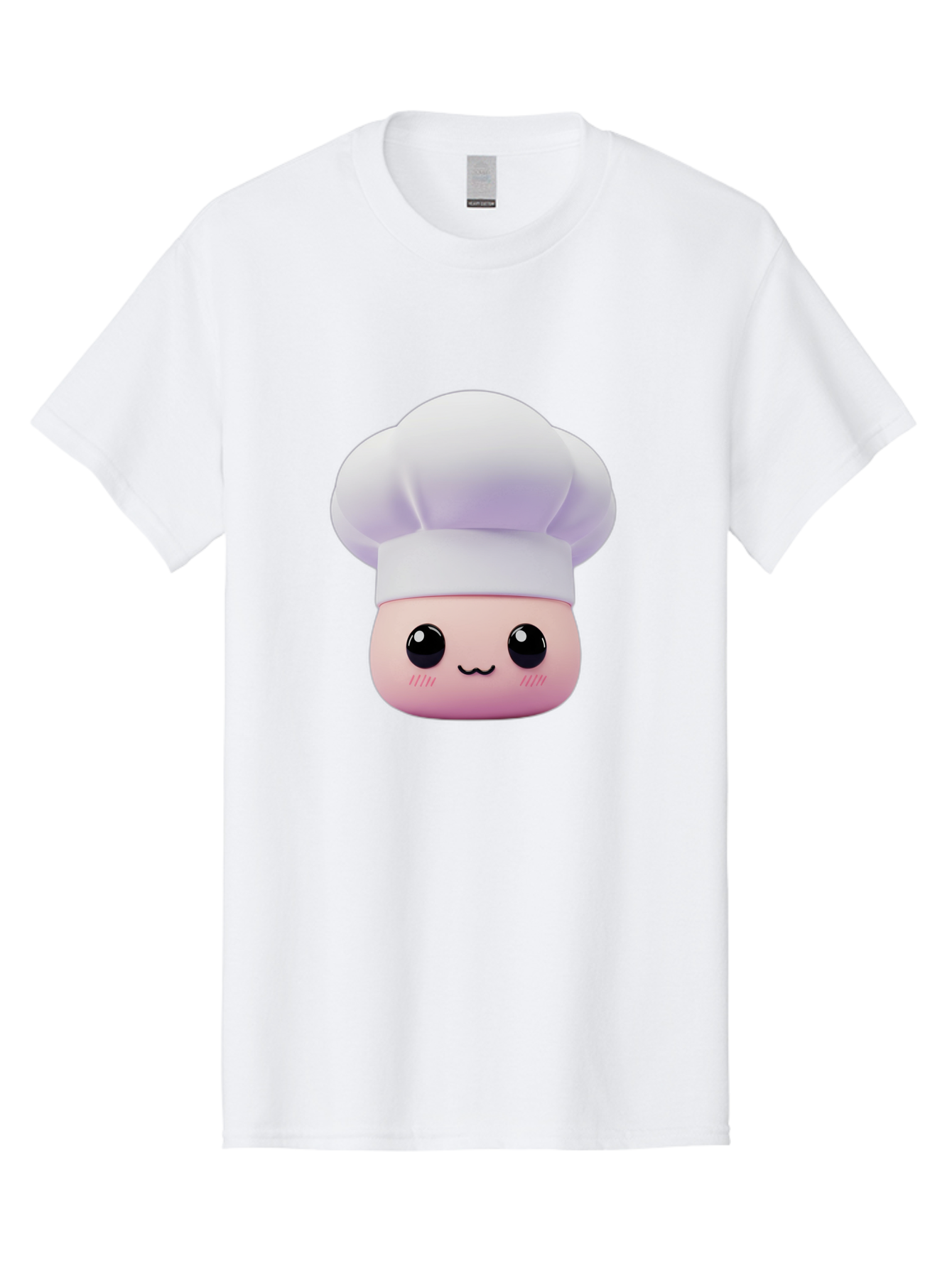 Chef-4 Men'S Graphic Tee, 100% Cotton, Comfortable Casual Summer Wear, Machine Washable, Cartoon Chef Character, Chef Hat, Cute Face, Cooking Theme, Kawaii Style, Chef Illustration, Culinary Art, Chef Mascot Bac807