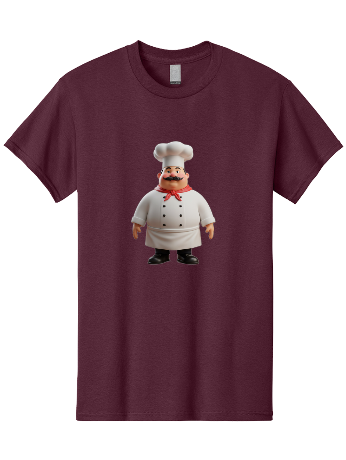 Chef-Character-1 Men'S Graphic Tee, 100% Cotton, Comfortable Casual Summer Wear, Machine Washable, 3D Cartoon Chef, Chef Character, Chef Illustration, Culinary Expert, Kitchen Staff, Cooking Professional, Chef Attire, White Coat, Bac810