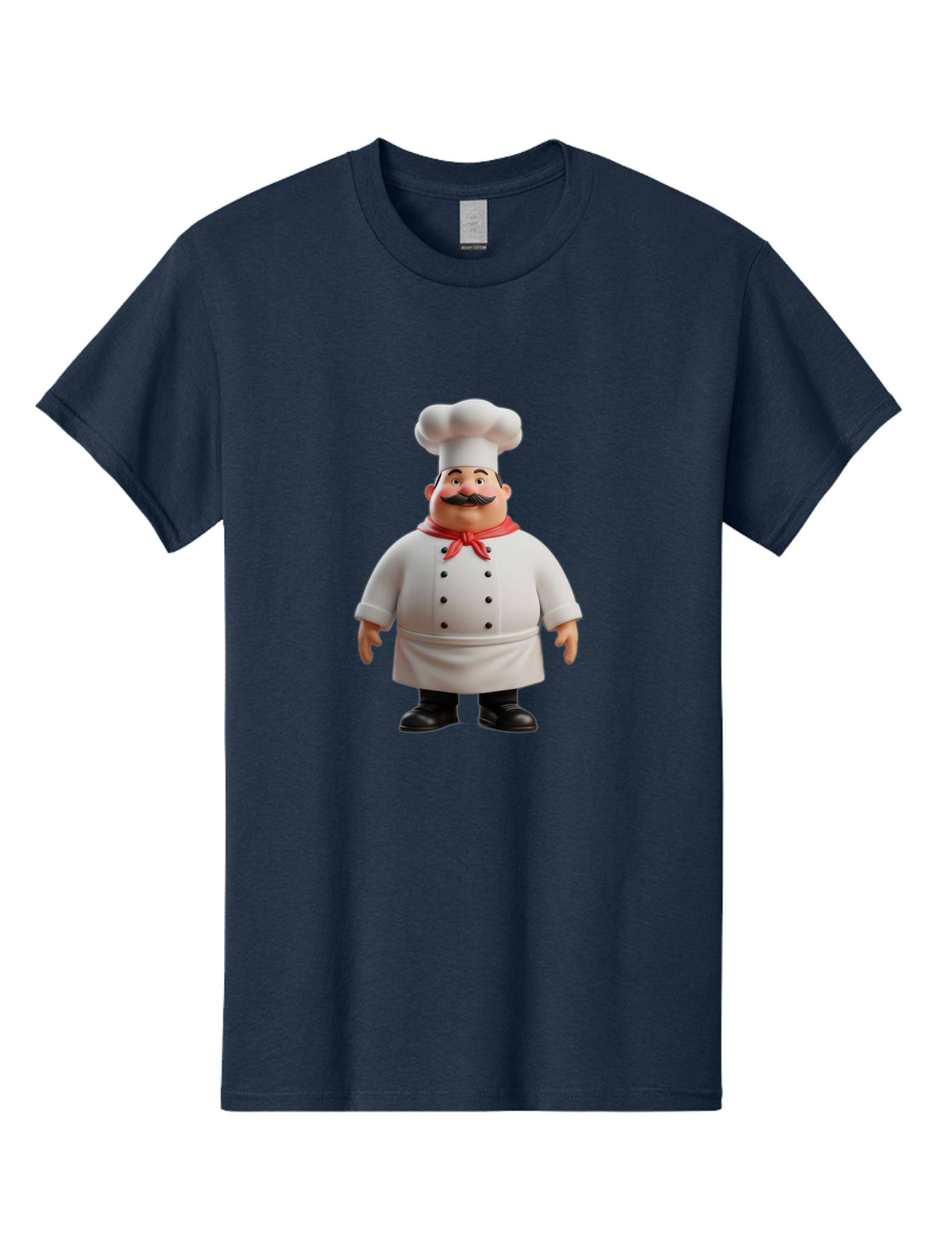Chef-Character-1 Men'S Graphic Tee, 100% Cotton, Comfortable Casual Summer Wear, Machine Washable, 3D Cartoon Chef, Chef Character, Chef Illustration, Culinary Expert, Kitchen Staff, Cooking Professional, Chef Attire, White Coat, Bac810