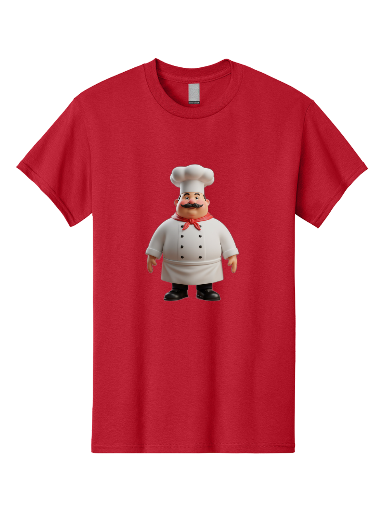 Chef-Character-1 Men'S Graphic Tee, 100% Cotton, Comfortable Casual Summer Wear, Machine Washable, 3D Cartoon Chef, Chef Character, Chef Illustration, Culinary Expert, Kitchen Staff, Cooking Professional, Chef Attire, White Coat, Bac810