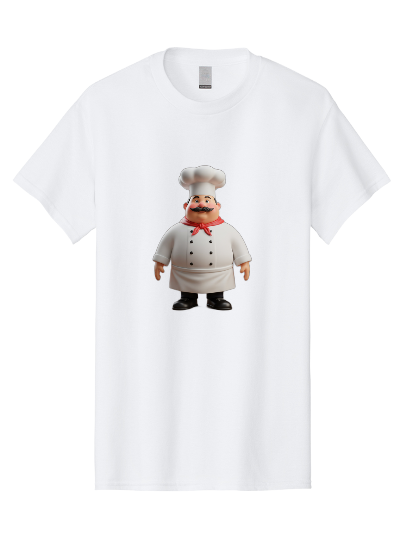 Chef-Character-1 Men'S Graphic Tee, 100% Cotton, Comfortable Casual Summer Wear, Machine Washable, 3D Cartoon Chef, Chef Character, Chef Illustration, Culinary Expert, Kitchen Staff, Cooking Professional, Chef Attire, White Coat, Bac810