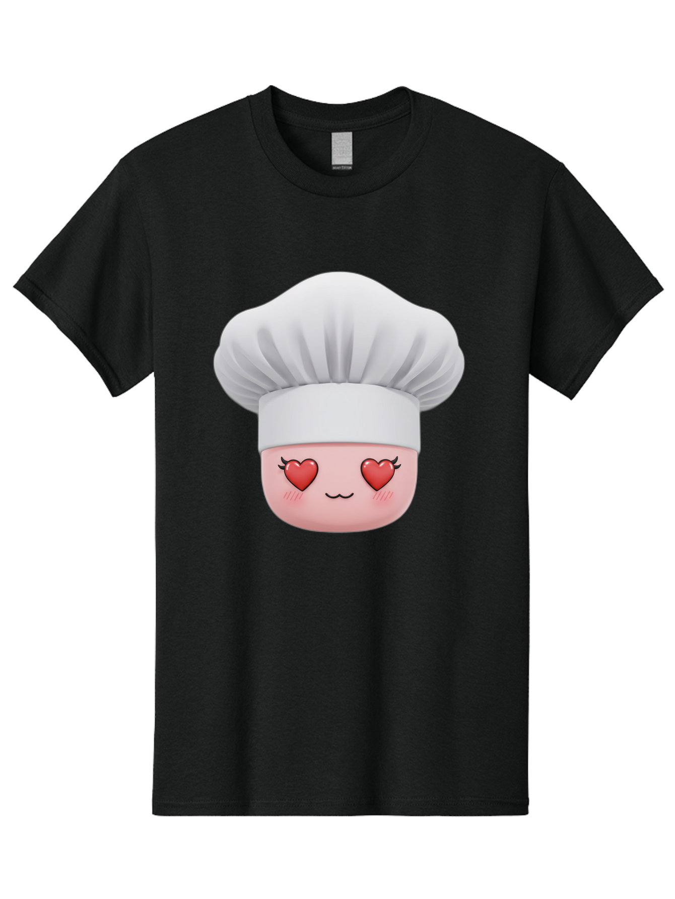 Chef-Emoji Men'S Graphic Tee, 100% Cotton, Comfortable Casual Summer Wear, Machine Washable, Cartoon Chef Hat, Chef Emoji, Cute Chef Face, Heart Eyes, Cooking Love, Culinary Passion, Adorable Character, Facial Expression, Cartoon Style Bac819