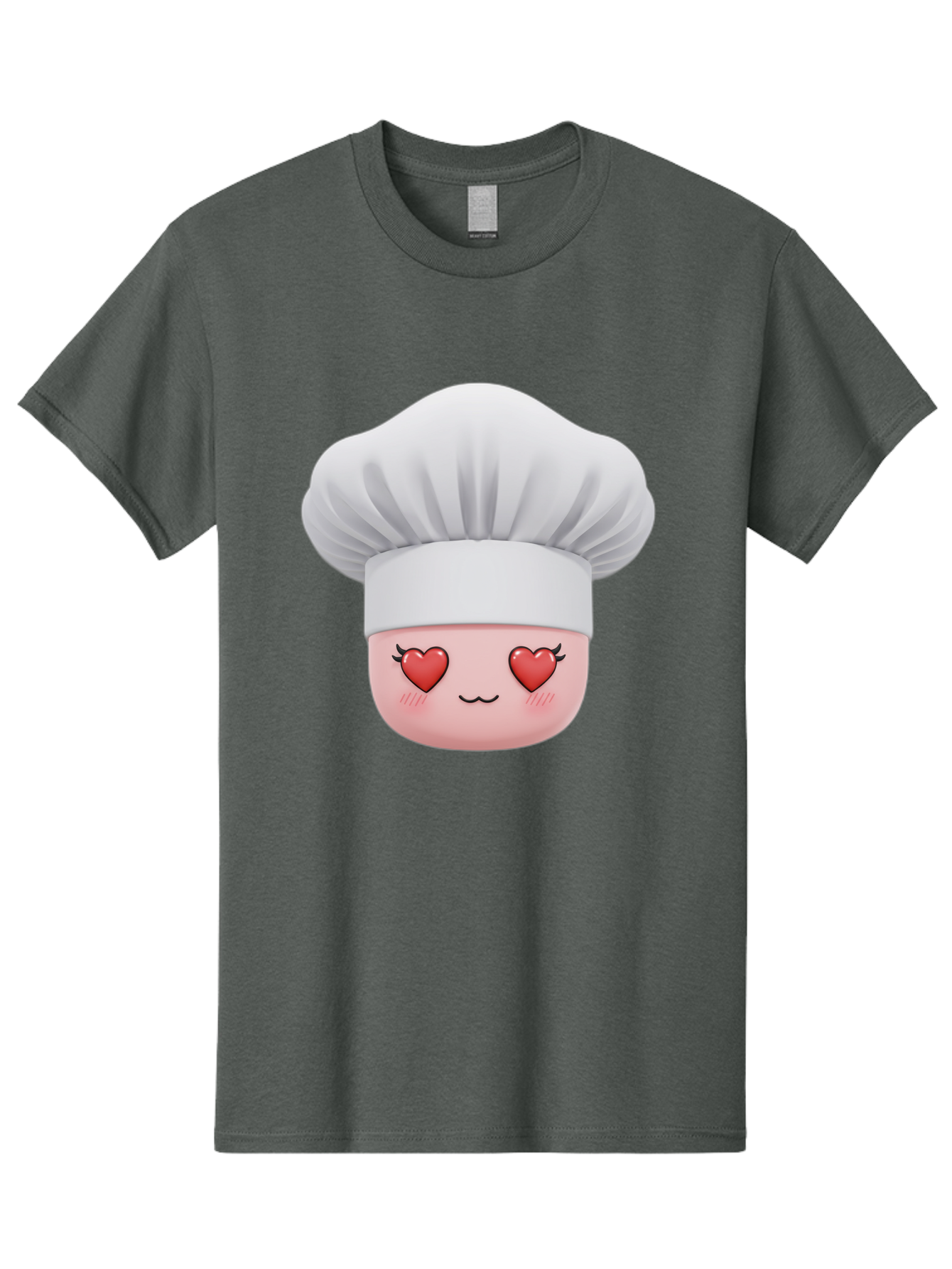 Chef-Emoji Men'S Graphic Tee, 100% Cotton, Comfortable Casual Summer Wear, Machine Washable, Cartoon Chef Hat, Chef Emoji, Cute Chef Face, Heart Eyes, Cooking Love, Culinary Passion, Adorable Character, Facial Expression, Cartoon Style Bac819