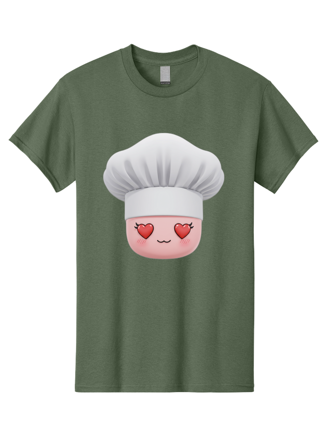 Chef-Emoji Men'S Graphic Tee, 100% Cotton, Comfortable Casual Summer Wear, Machine Washable, Cartoon Chef Hat, Chef Emoji, Cute Chef Face, Heart Eyes, Cooking Love, Culinary Passion, Adorable Character, Facial Expression, Cartoon Style Bac819