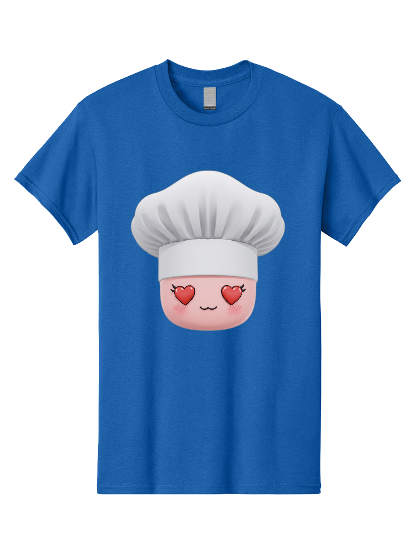 Chef-Emoji Men'S Graphic Tee, 100% Cotton, Comfortable Casual Summer Wear, Machine Washable, Cartoon Chef Hat, Chef Emoji, Cute Chef Face, Heart Eyes, Cooking Love, Culinary Passion, Adorable Character, Facial Expression, Cartoon Style Bac819