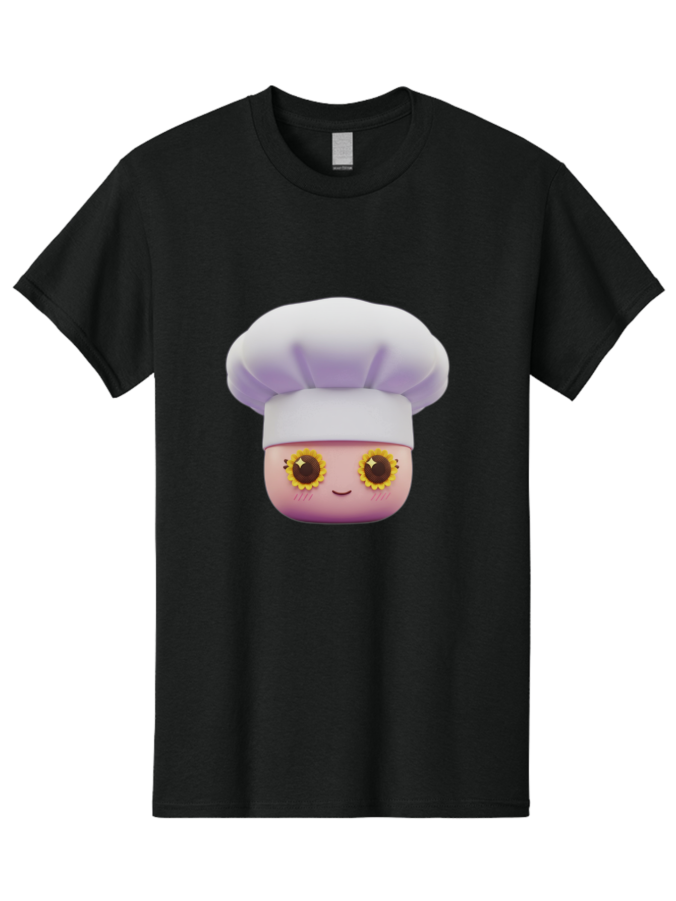 Chef-Emoticon Men'S Graphic Tee, 100% Cotton, Comfortable Casual Summer Wear, Machine Washable, Chef Character, Cute Emoji, Cooking Theme, Sunflower Eyes, Happy Face, Culinary Arts, Kitchen Icon, Cartoon Style Bac820