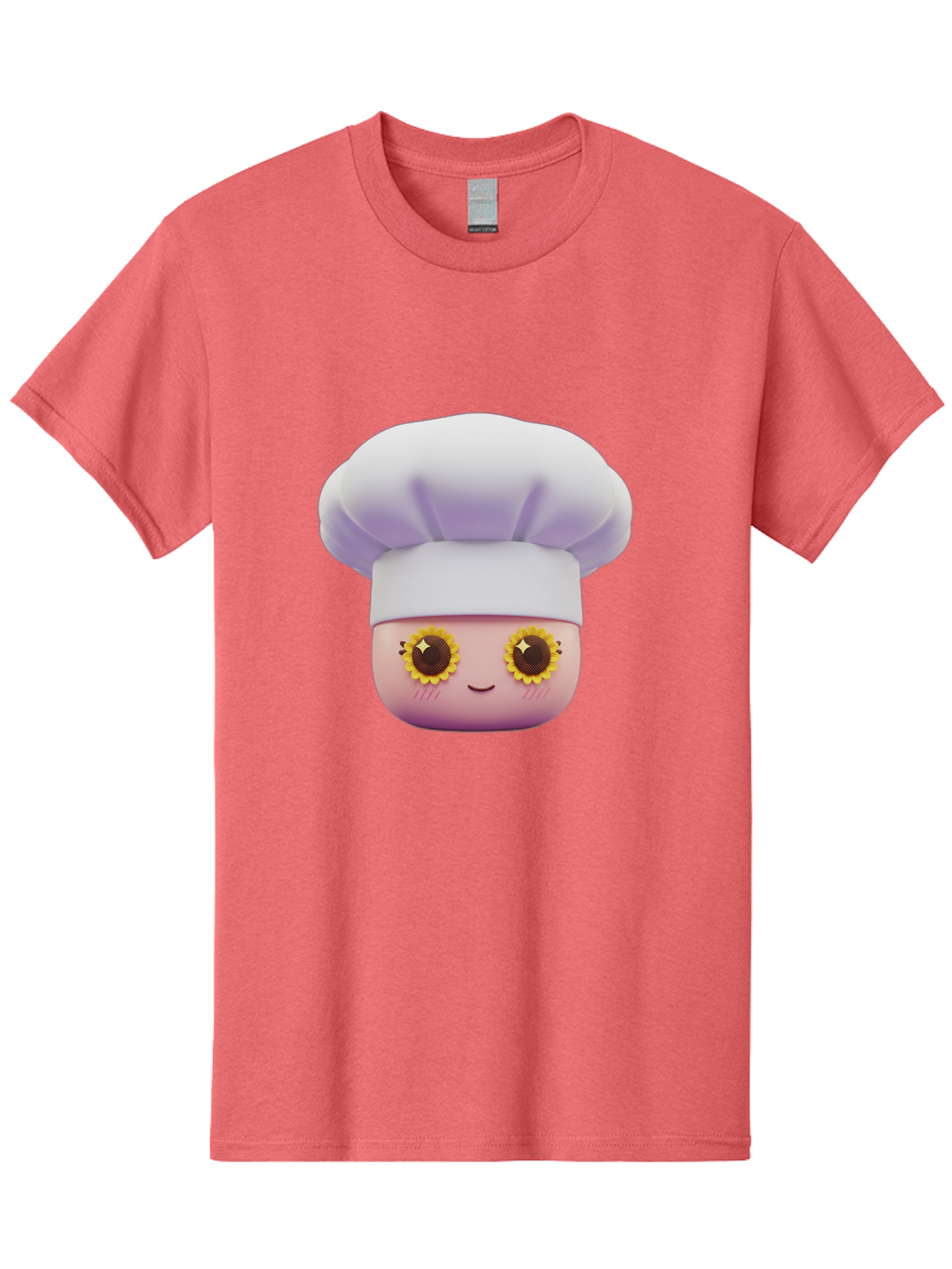 Chef-Emoticon Men'S Graphic Tee, 100% Cotton, Comfortable Casual Summer Wear, Machine Washable, Chef Character, Cute Emoji, Cooking Theme, Sunflower Eyes, Happy Face, Culinary Arts, Kitchen Icon, Cartoon Style Bac820