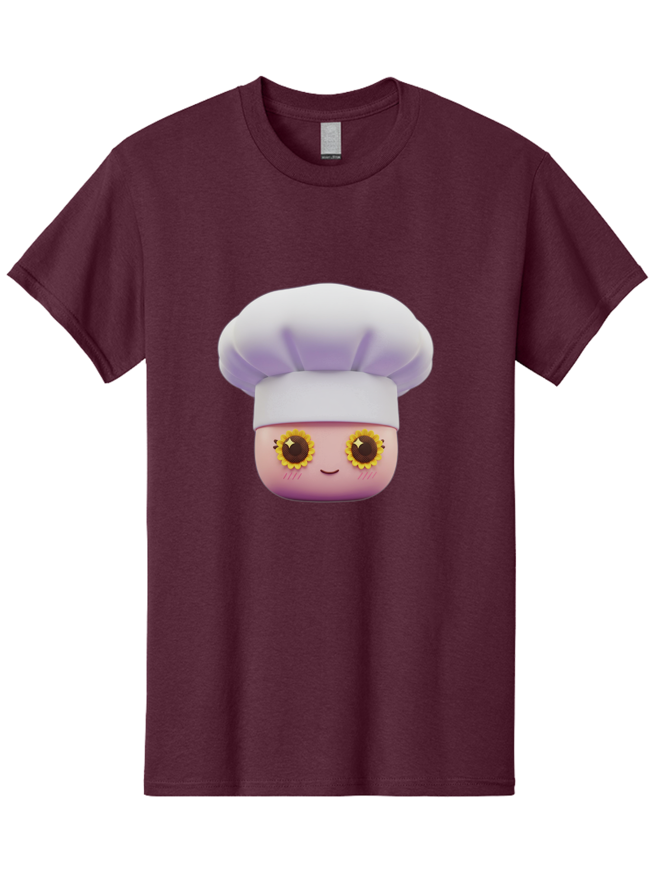 Chef-Emoticon Men'S Graphic Tee, 100% Cotton, Comfortable Casual Summer Wear, Machine Washable, Chef Character, Cute Emoji, Cooking Theme, Sunflower Eyes, Happy Face, Culinary Arts, Kitchen Icon, Cartoon Style Bac820