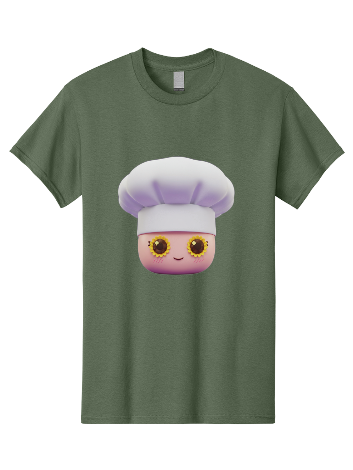 Chef-Emoticon Men'S Graphic Tee, 100% Cotton, Comfortable Casual Summer Wear, Machine Washable, Chef Character, Cute Emoji, Cooking Theme, Sunflower Eyes, Happy Face, Culinary Arts, Kitchen Icon, Cartoon Style Bac820