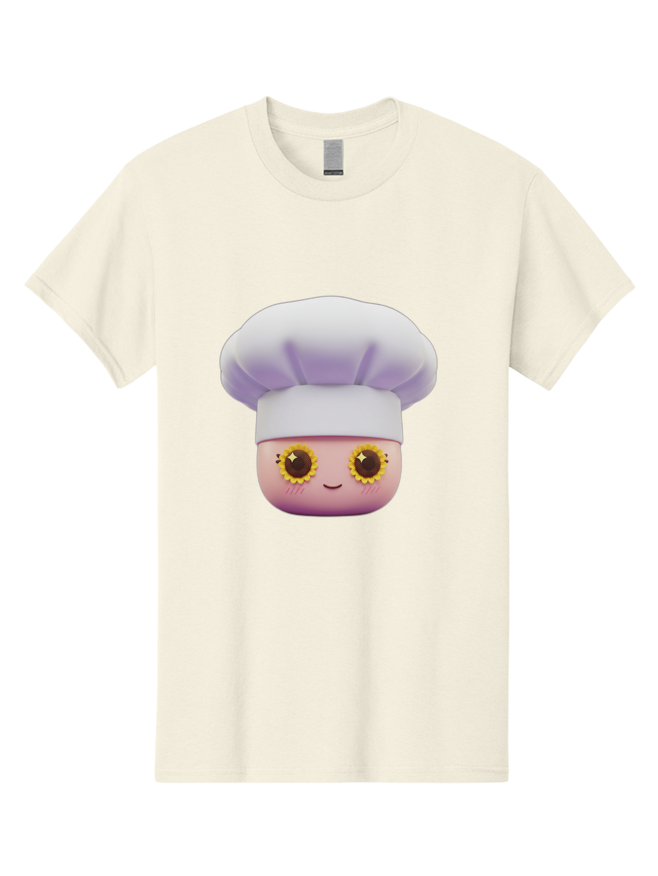 Chef-Emoticon Men'S Graphic Tee, 100% Cotton, Comfortable Casual Summer Wear, Machine Washable, Chef Character, Cute Emoji, Cooking Theme, Sunflower Eyes, Happy Face, Culinary Arts, Kitchen Icon, Cartoon Style Bac820