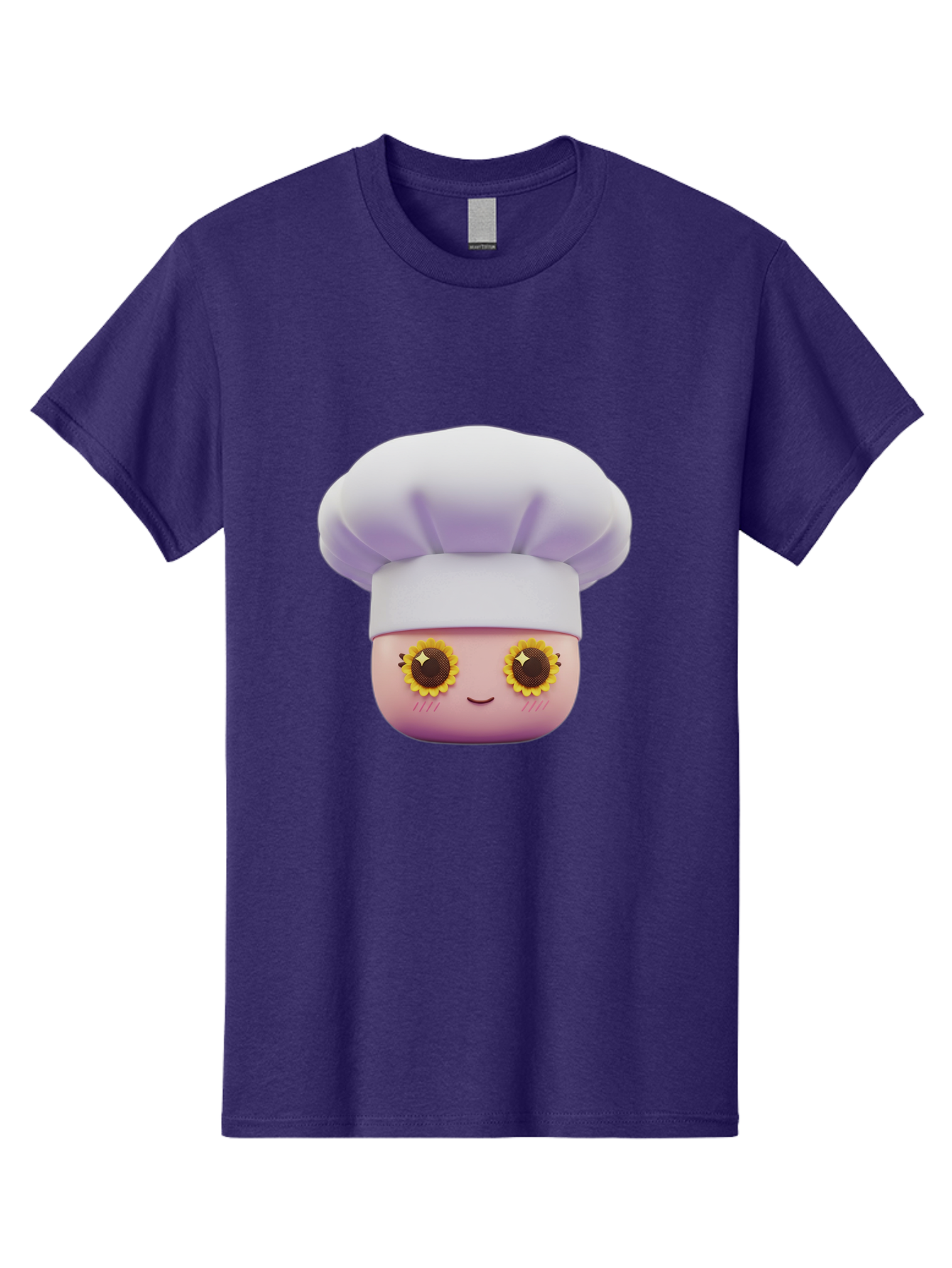 Chef-Emoticon Men'S Graphic Tee, 100% Cotton, Comfortable Casual Summer Wear, Machine Washable, Chef Character, Cute Emoji, Cooking Theme, Sunflower Eyes, Happy Face, Culinary Arts, Kitchen Icon, Cartoon Style Bac820