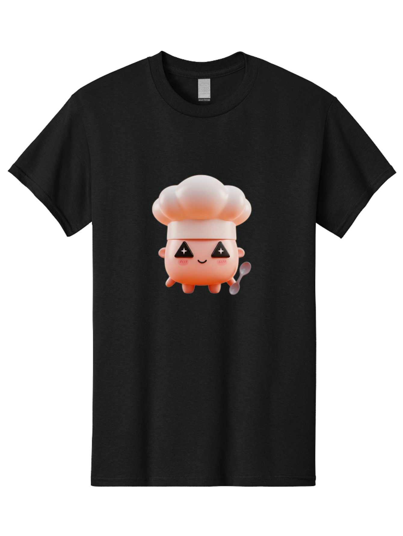 Chef-Hat-Character-1 Men'S Graphic Tee, 100% Cotton, Comfortable Casual Summer Wear, Machine Washable, Cute Chef, Cartoon Character, Cooking, Kitchen Utensils, Chef Hat, Kawaii, Adorable, Chef Mascot, Cooking Mascot Bac828