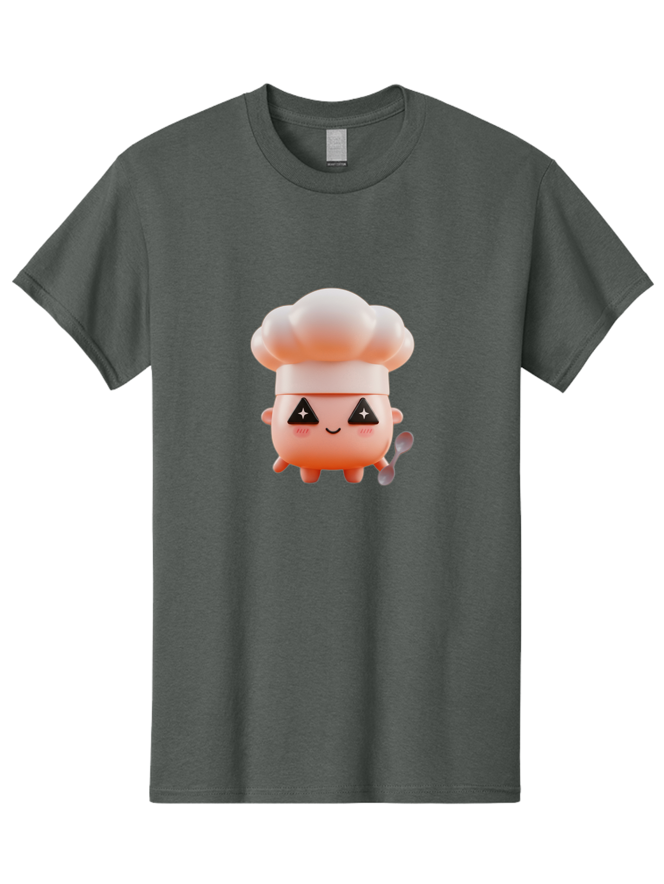 Chef-Hat-Character-1 Men'S Graphic Tee, 100% Cotton, Comfortable Casual Summer Wear, Machine Washable, Cute Chef, Cartoon Character, Cooking, Kitchen Utensils, Chef Hat, Kawaii, Adorable, Chef Mascot, Cooking Mascot Bac828