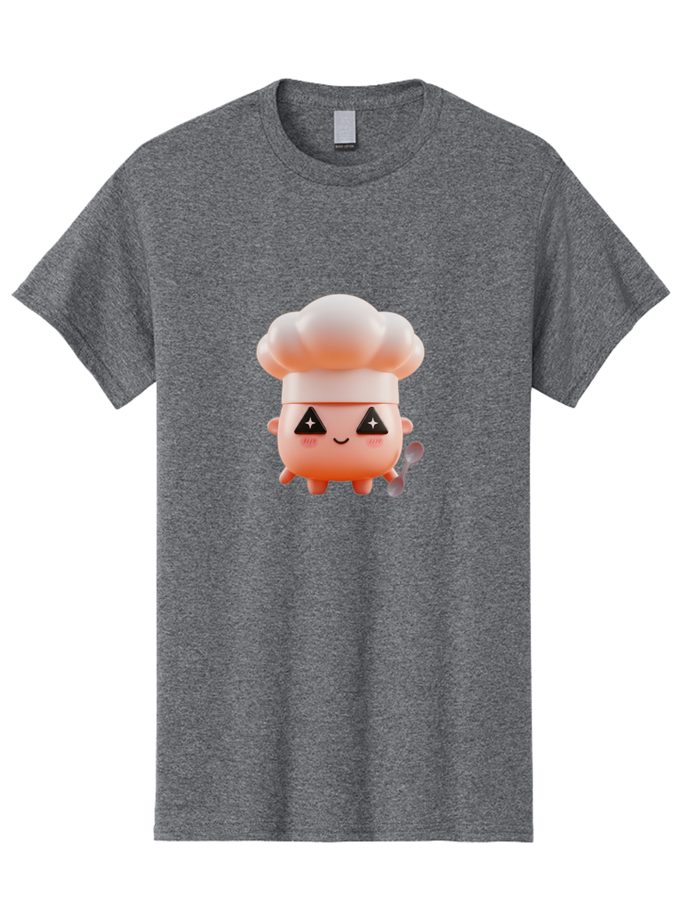 Chef-Hat-Character-1 Men'S Graphic Tee, 100% Cotton, Comfortable Casual Summer Wear, Machine Washable, Cute Chef, Cartoon Character, Cooking, Kitchen Utensils, Chef Hat, Kawaii, Adorable, Chef Mascot, Cooking Mascot Bac828