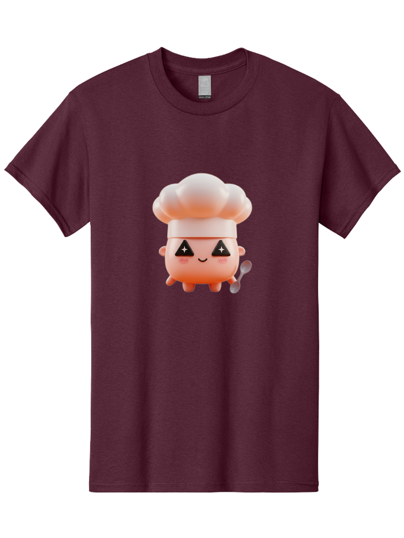 Chef-Hat-Character-1 Men'S Graphic Tee, 100% Cotton, Comfortable Casual Summer Wear, Machine Washable, Cute Chef, Cartoon Character, Cooking, Kitchen Utensils, Chef Hat, Kawaii, Adorable, Chef Mascot, Cooking Mascot Bac828