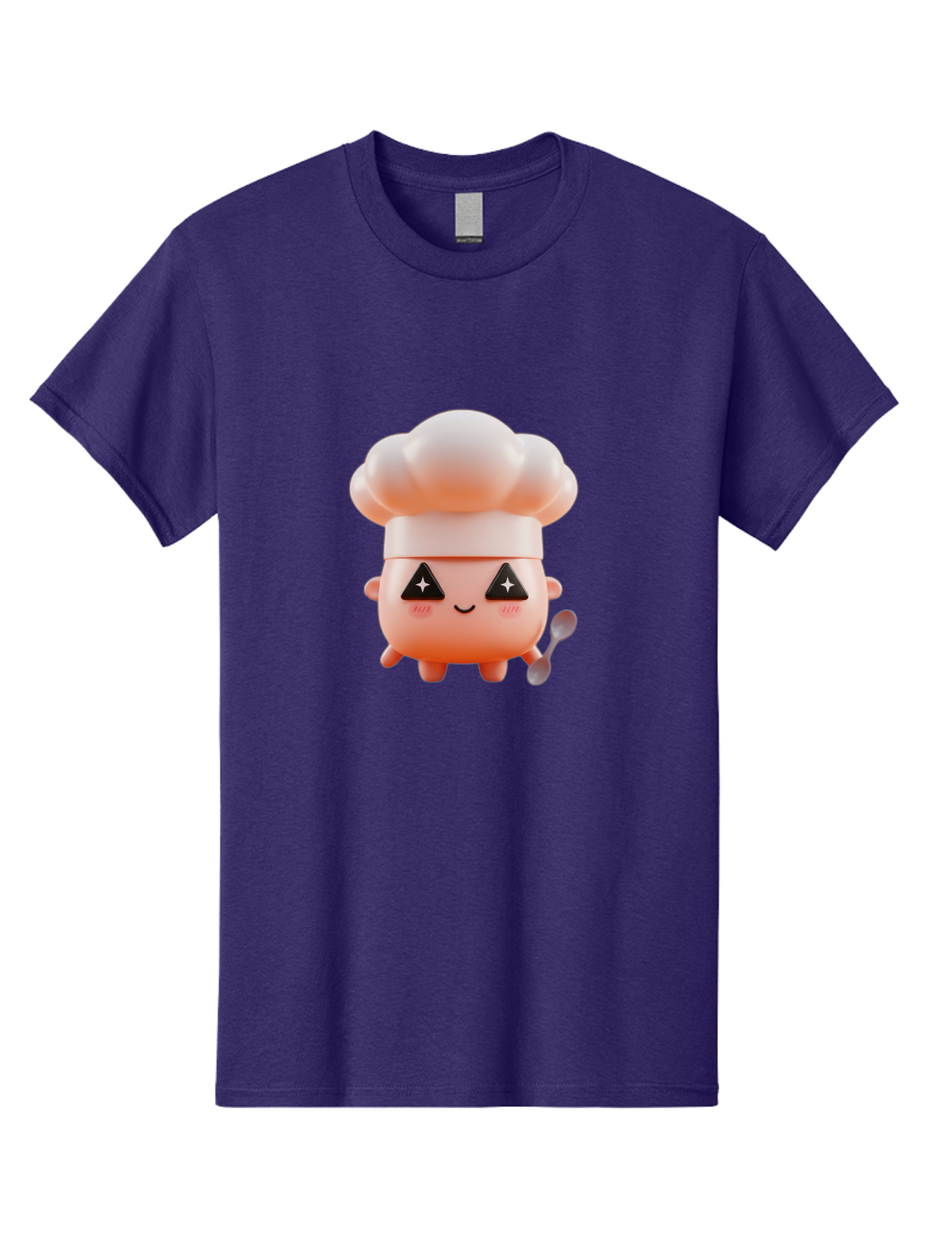 Chef-Hat-Character-1 Men'S Graphic Tee, 100% Cotton, Comfortable Casual Summer Wear, Machine Washable, Cute Chef, Cartoon Character, Cooking, Kitchen Utensils, Chef Hat, Kawaii, Adorable, Chef Mascot, Cooking Mascot Bac828
