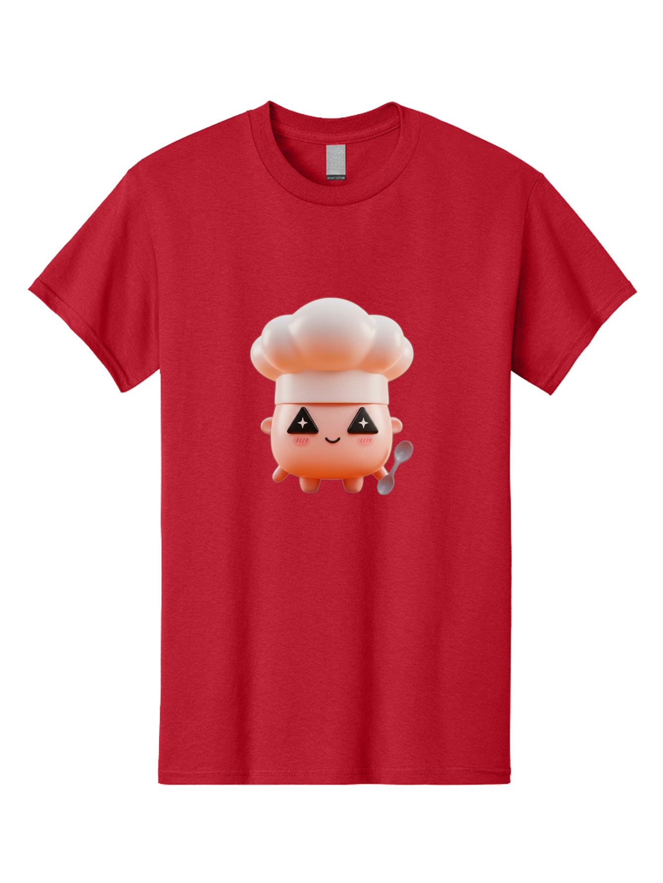 Chef-Hat-Character-1 Men'S Graphic Tee, 100% Cotton, Comfortable Casual Summer Wear, Machine Washable, Cute Chef, Cartoon Character, Cooking, Kitchen Utensils, Chef Hat, Kawaii, Adorable, Chef Mascot, Cooking Mascot Bac828