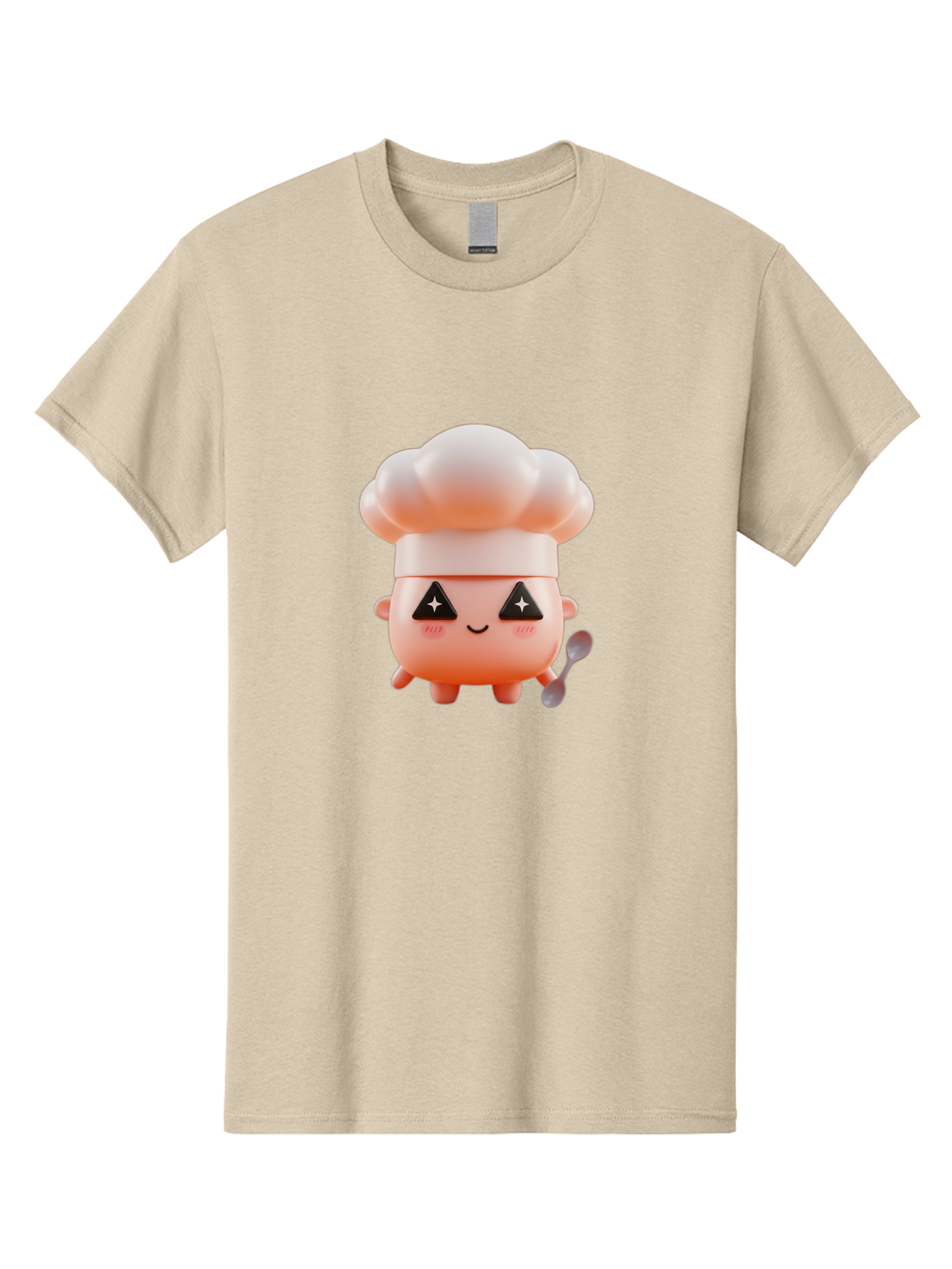 Chef-Hat-Character-1 Men'S Graphic Tee, 100% Cotton, Comfortable Casual Summer Wear, Machine Washable, Cute Chef, Cartoon Character, Cooking, Kitchen Utensils, Chef Hat, Kawaii, Adorable, Chef Mascot, Cooking Mascot Bac828