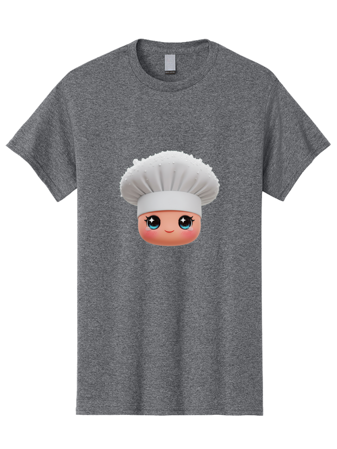 Chef-Hat-Emoji Men'S Graphic Tee, 100% Cotton, Comfortable Casual Summer Wear, Machine Washable, Cartoon Chef, Cooking Emoji, Chef Hat, Cute Face, Sparkly Eyes, Blue Eyes, Culinary Art, Chef Character, Cartoon Character, Cooking Symbol, Bac830