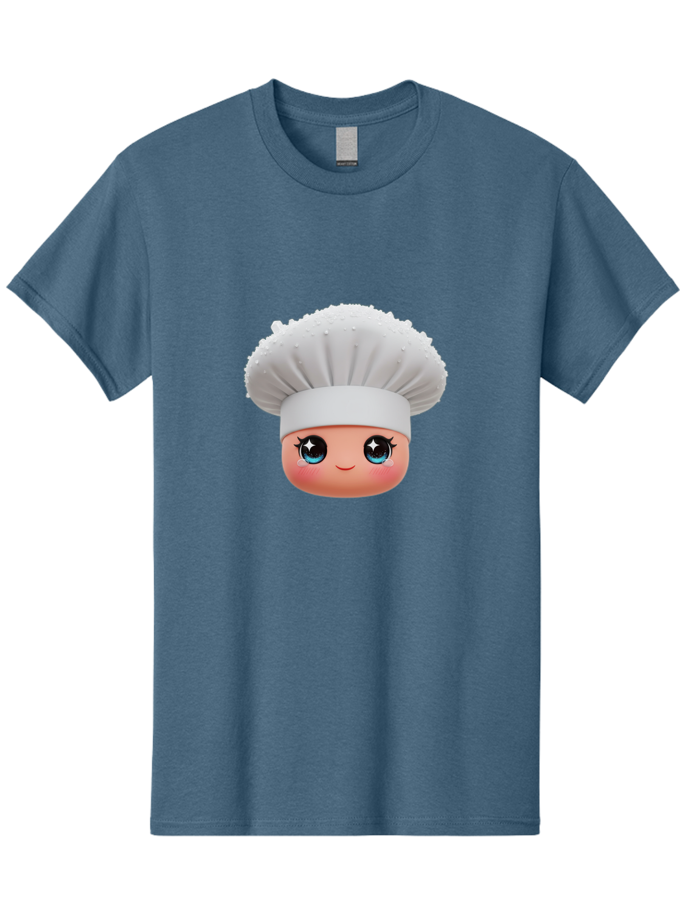 Chef-Hat-Emoji Men'S Graphic Tee, 100% Cotton, Comfortable Casual Summer Wear, Machine Washable, Cartoon Chef, Cooking Emoji, Chef Hat, Cute Face, Sparkly Eyes, Blue Eyes, Culinary Art, Chef Character, Cartoon Character, Cooking Symbol, Bac830