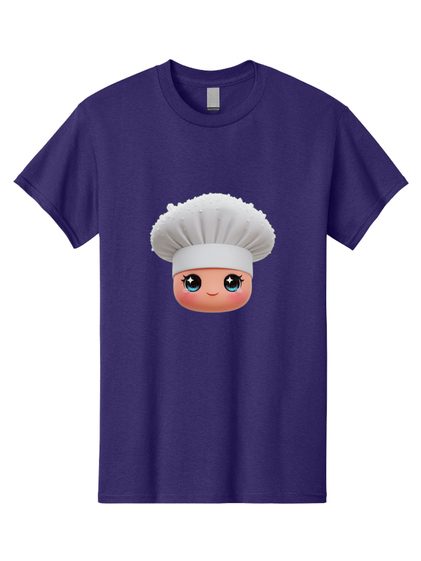 Chef-Hat-Emoji Men'S Graphic Tee, 100% Cotton, Comfortable Casual Summer Wear, Machine Washable, Cartoon Chef, Cooking Emoji, Chef Hat, Cute Face, Sparkly Eyes, Blue Eyes, Culinary Art, Chef Character, Cartoon Character, Cooking Symbol, Bac830