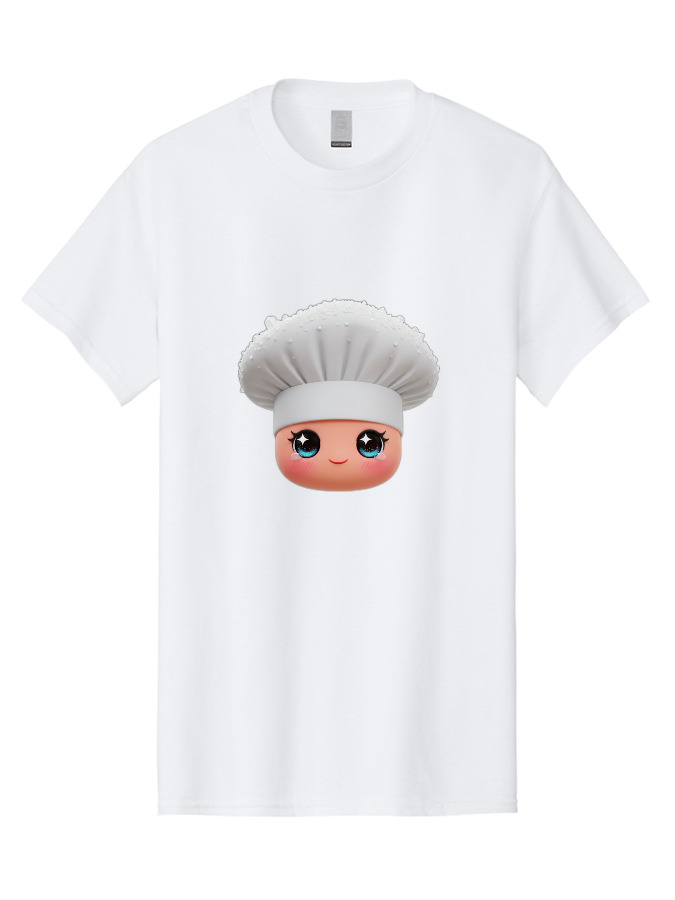 Chef-Hat-Emoji Men'S Graphic Tee, 100% Cotton, Comfortable Casual Summer Wear, Machine Washable, Cartoon Chef, Cooking Emoji, Chef Hat, Cute Face, Sparkly Eyes, Blue Eyes, Culinary Art, Chef Character, Cartoon Character, Cooking Symbol, Bac830