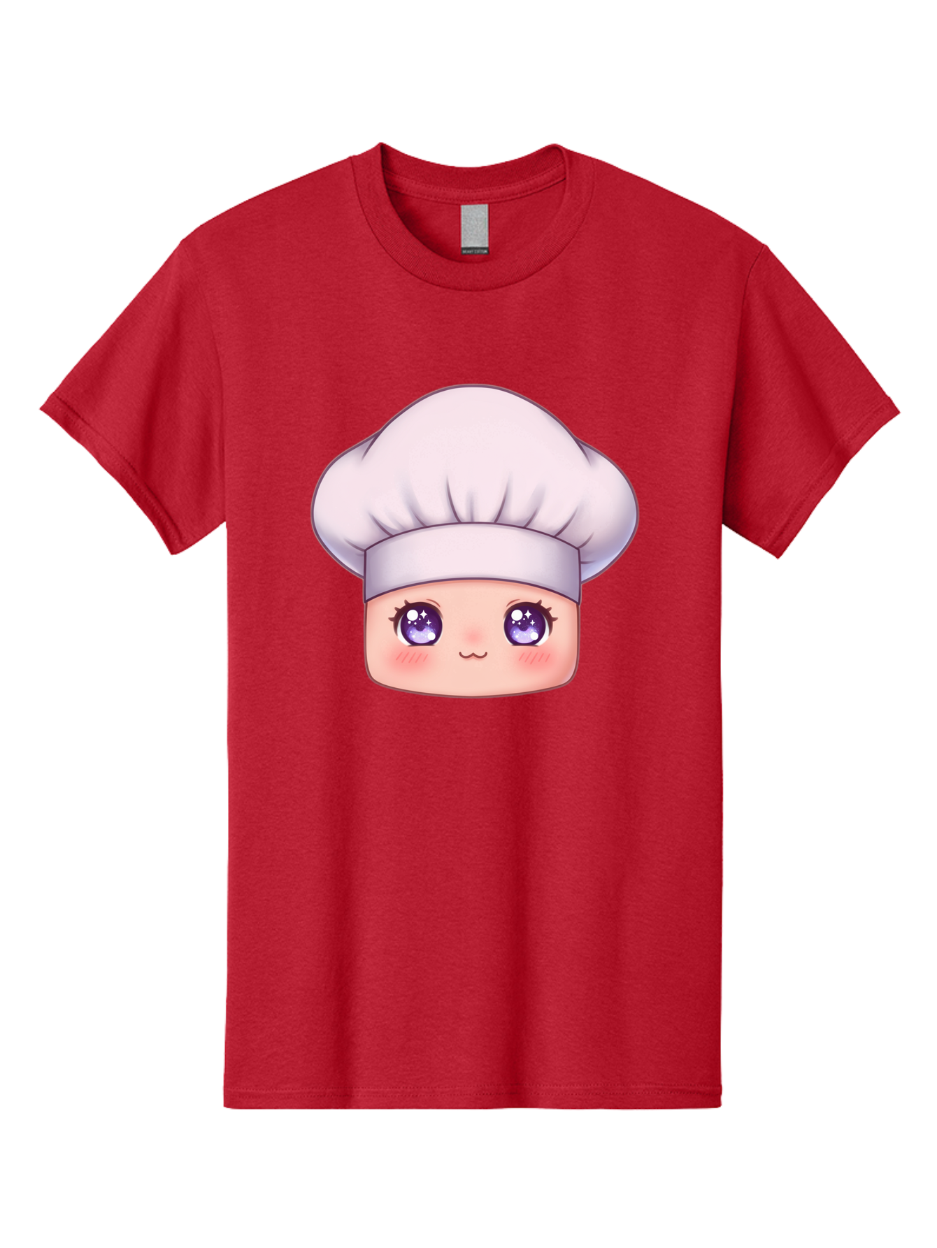 Chef-Hat-Face Men'S Graphic Tee, 100% Cotton, Comfortable Casual Summer Wear, Machine Washable, Cartoon Chef, Cute Face, Purple Eyes, Chef Hat, Cooking, Kawaii, Chef Character, Adorable, Kitchen, Culinary Bac832