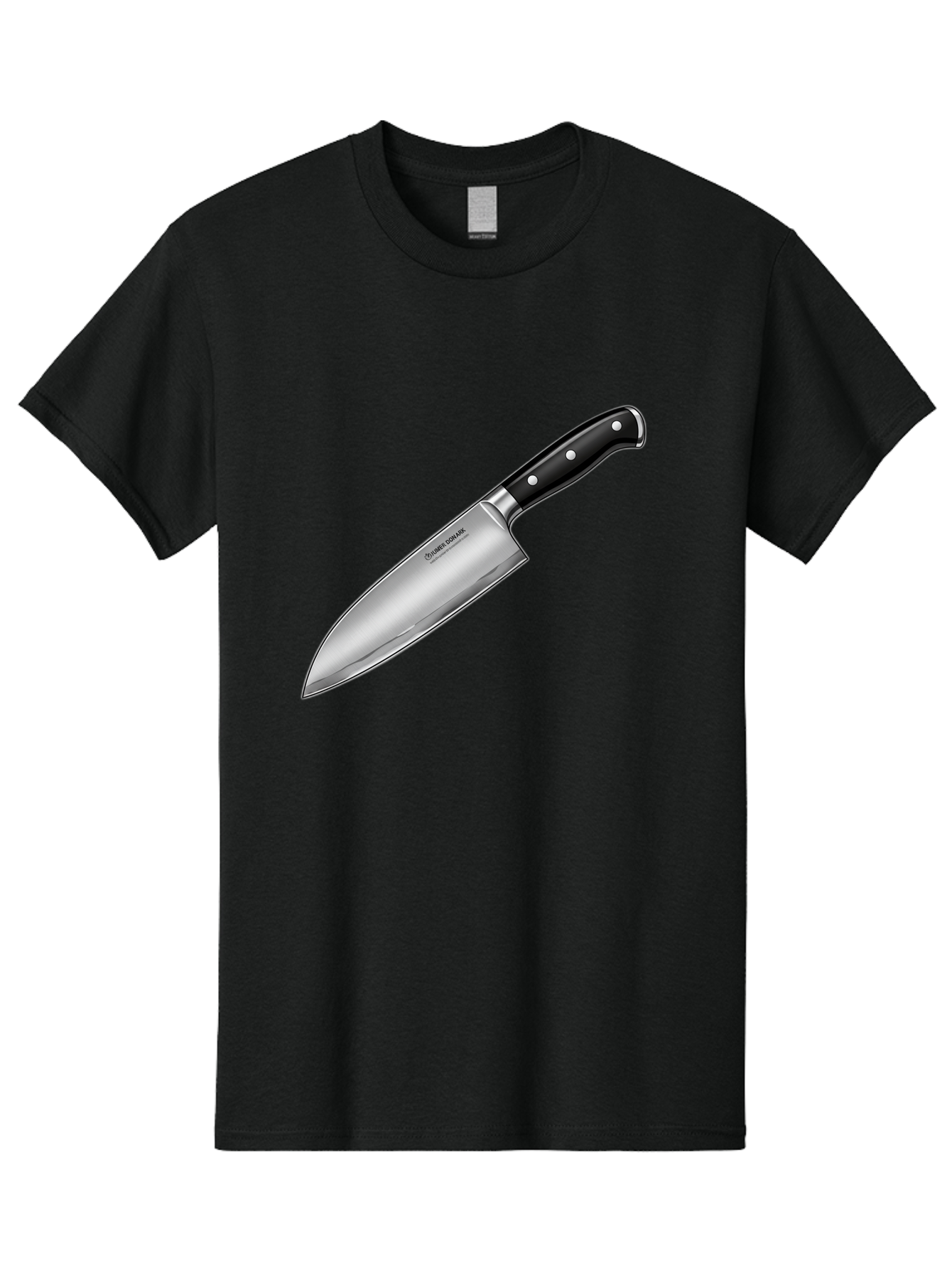 Chef-Knife Men'S Graphic Tee, 100% Cotton, Comfortable Casual Summer Wear, Machine Washable, High-Quality Kitchen Knife, Sharp Blade, Stainless Steel, Chef'S Knife, Cooking Essentials, Kitchen Utensils, Culinary Tools, Precise Cutting, Bac835