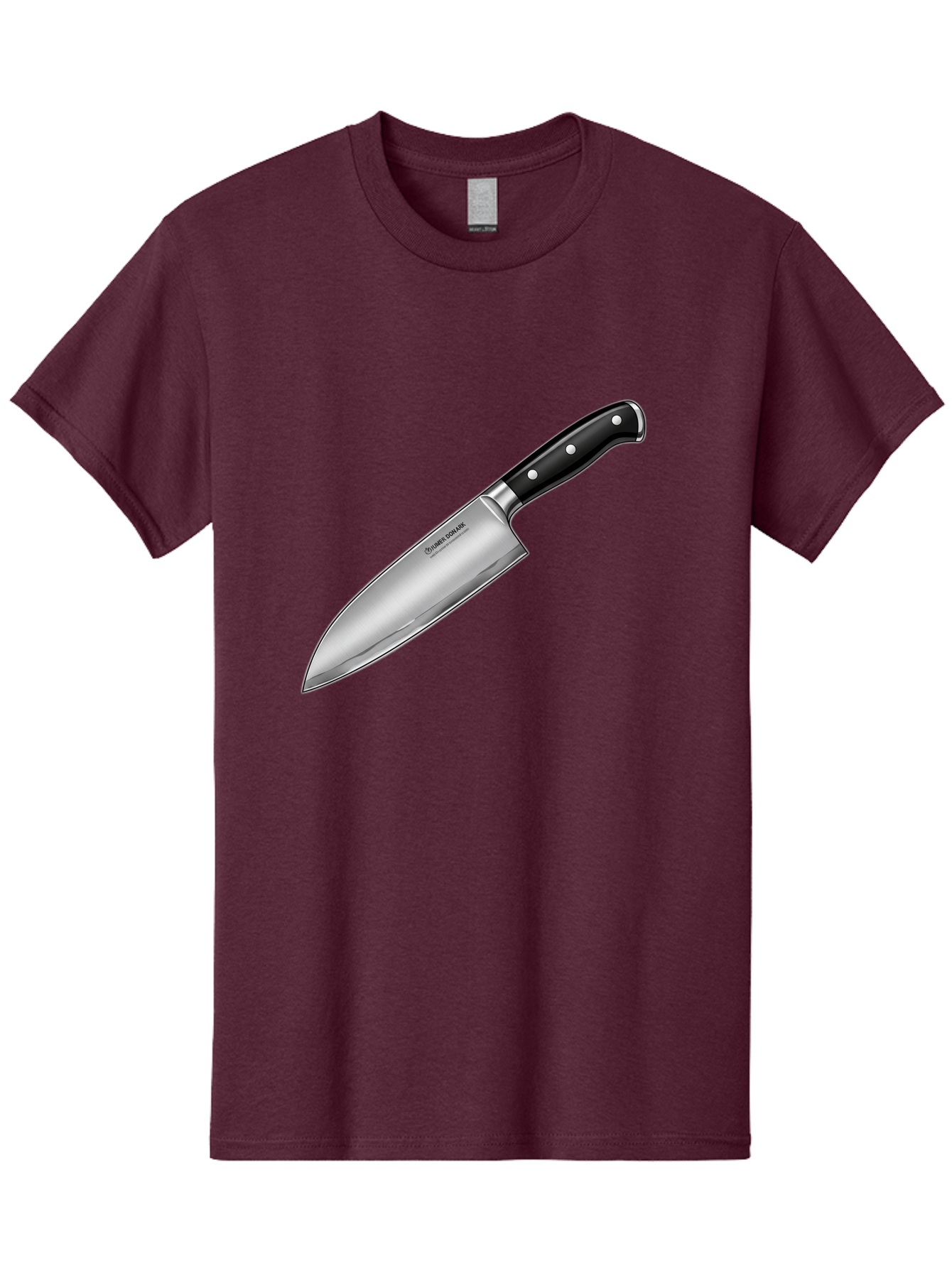 Chef-Knife Men'S Graphic Tee, 100% Cotton, Comfortable Casual Summer Wear, Machine Washable, High-Quality Kitchen Knife, Sharp Blade, Stainless Steel, Chef'S Knife, Cooking Essentials, Kitchen Utensils, Culinary Tools, Precise Cutting, Bac835