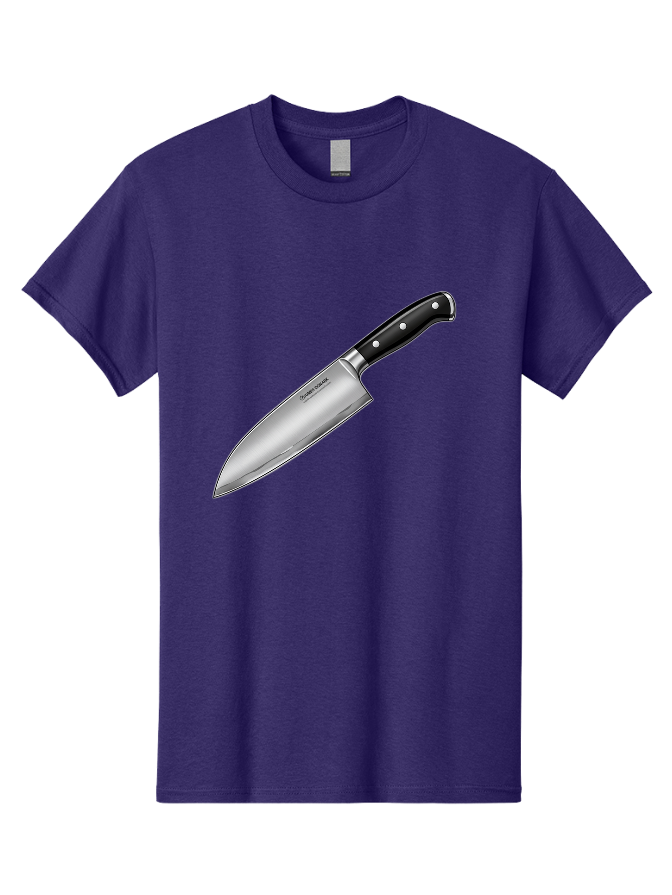 Chef-Knife Men'S Graphic Tee, 100% Cotton, Comfortable Casual Summer Wear, Machine Washable, High-Quality Kitchen Knife, Sharp Blade, Stainless Steel, Chef'S Knife, Cooking Essentials, Kitchen Utensils, Culinary Tools, Precise Cutting, Bac835