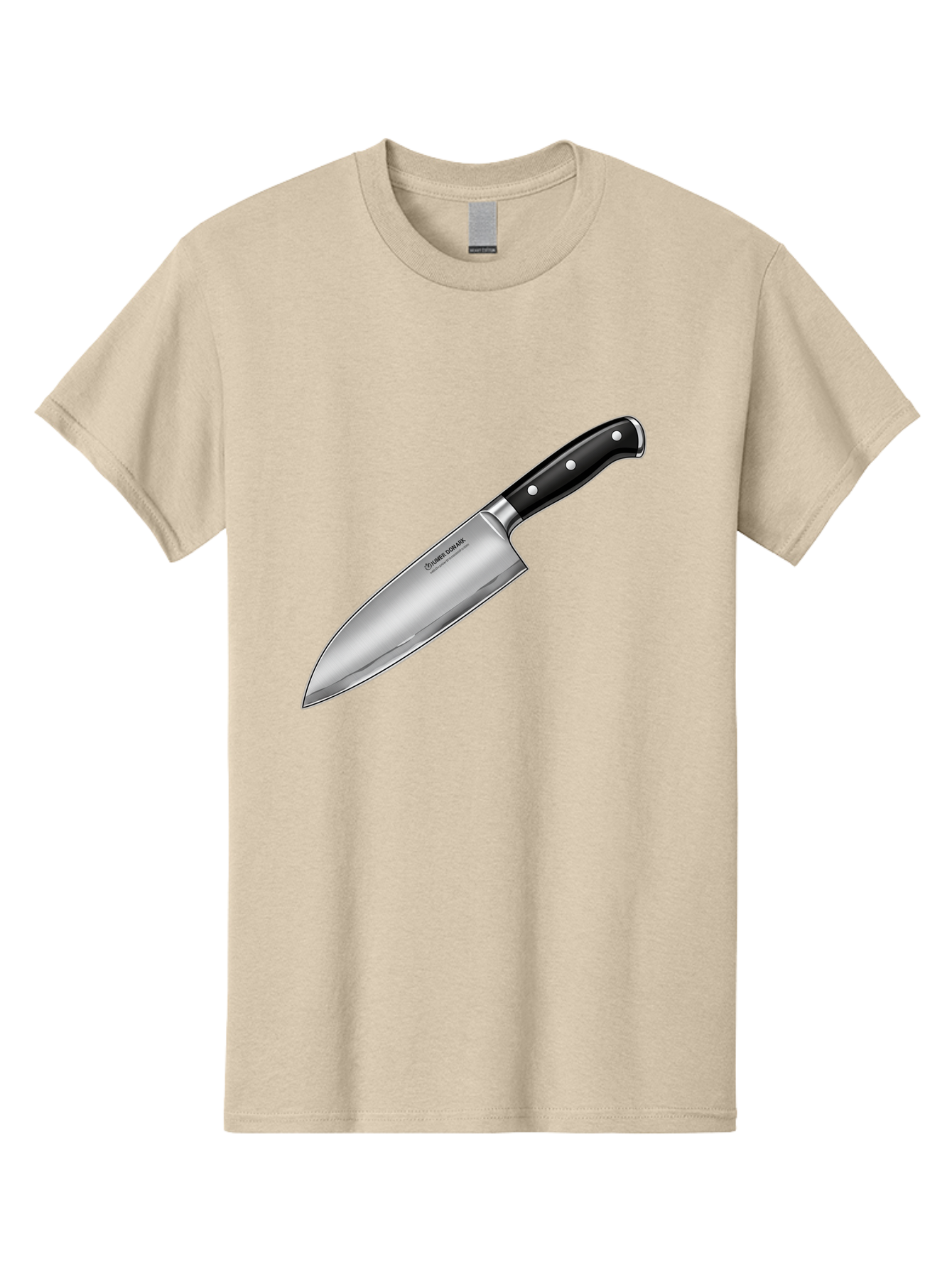 Chef-Knife Men'S Graphic Tee, 100% Cotton, Comfortable Casual Summer Wear, Machine Washable, High-Quality Kitchen Knife, Sharp Blade, Stainless Steel, Chef'S Knife, Cooking Essentials, Kitchen Utensils, Culinary Tools, Precise Cutting, Bac835