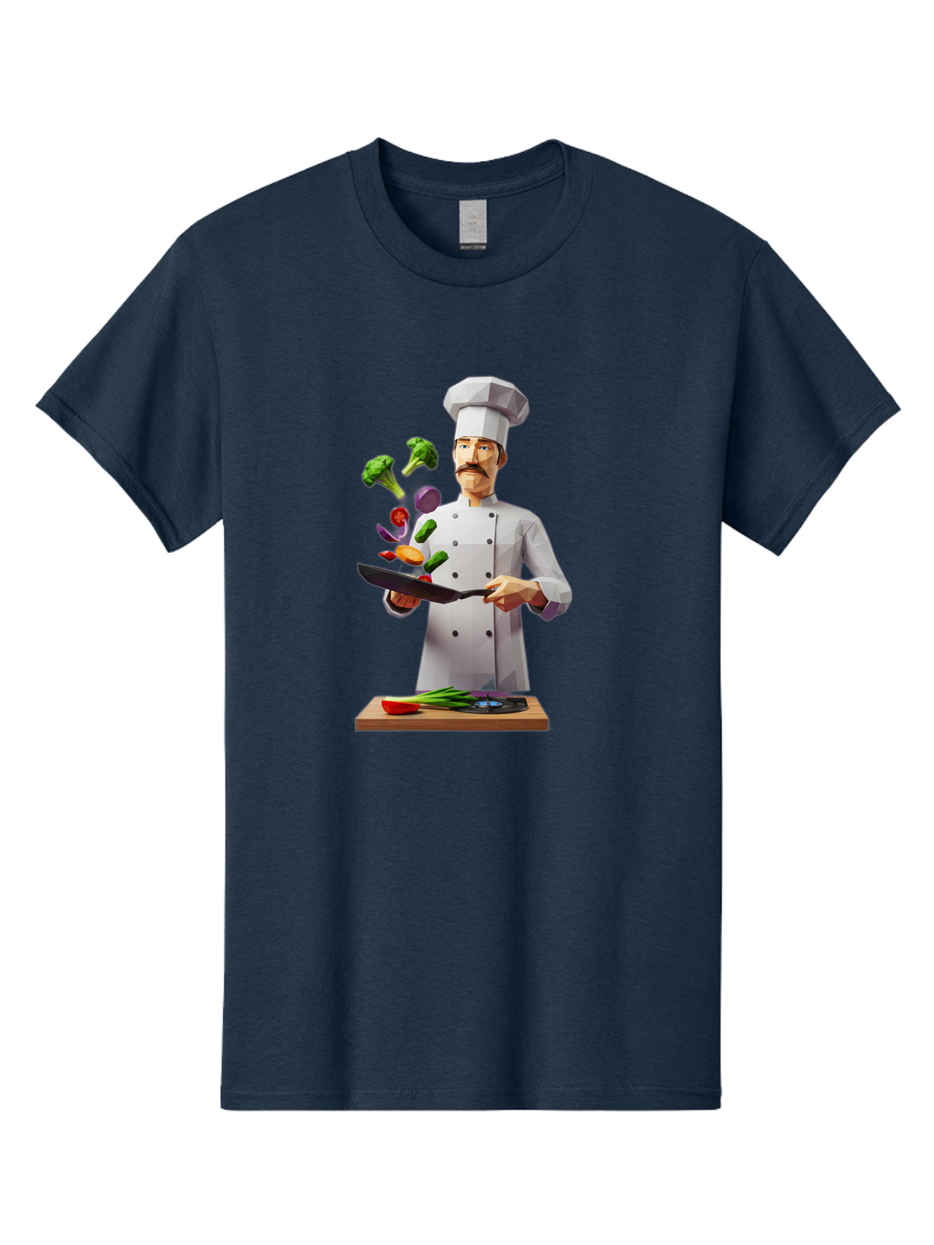 Chef-Tossing-Vegetables Men'S Graphic Tee, 100% Cotton, Comfortable Casual Summer Wear, Machine Washable, Chef Tossing Vegetables, Cooking Skills, Kitchen Magic, Healthy Eating, Food Preparation, Culinary Art, Vegetable Stir-Fry, Bac841