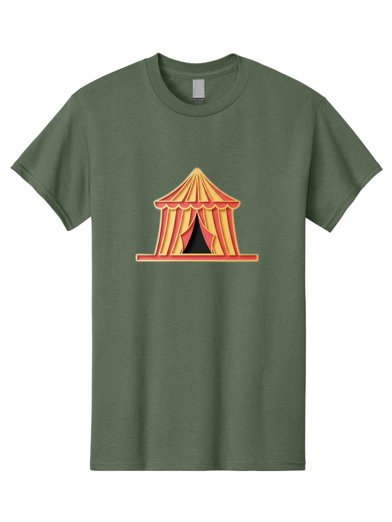 Circus-Tent-2 Men'S Graphic Tee, 100% Cotton, Comfortable Casual Summer Wear, Machine Washable, Yellow And Red Striped Tent, Vintage Circus, Carnival Theme, Red And Yellow Colors, Striped Pattern, Entertainment Venue, Amusement Park Bac853