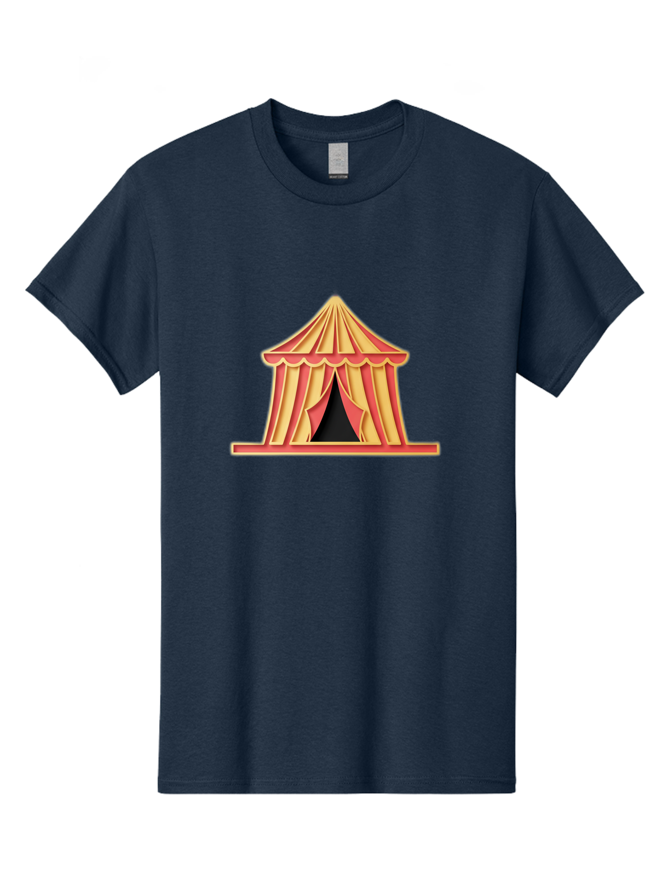 Circus-Tent-2 Men'S Graphic Tee, 100% Cotton, Comfortable Casual Summer Wear, Machine Washable, Yellow And Red Striped Tent, Vintage Circus, Carnival Theme, Red And Yellow Colors, Striped Pattern, Entertainment Venue, Amusement Park Bac853