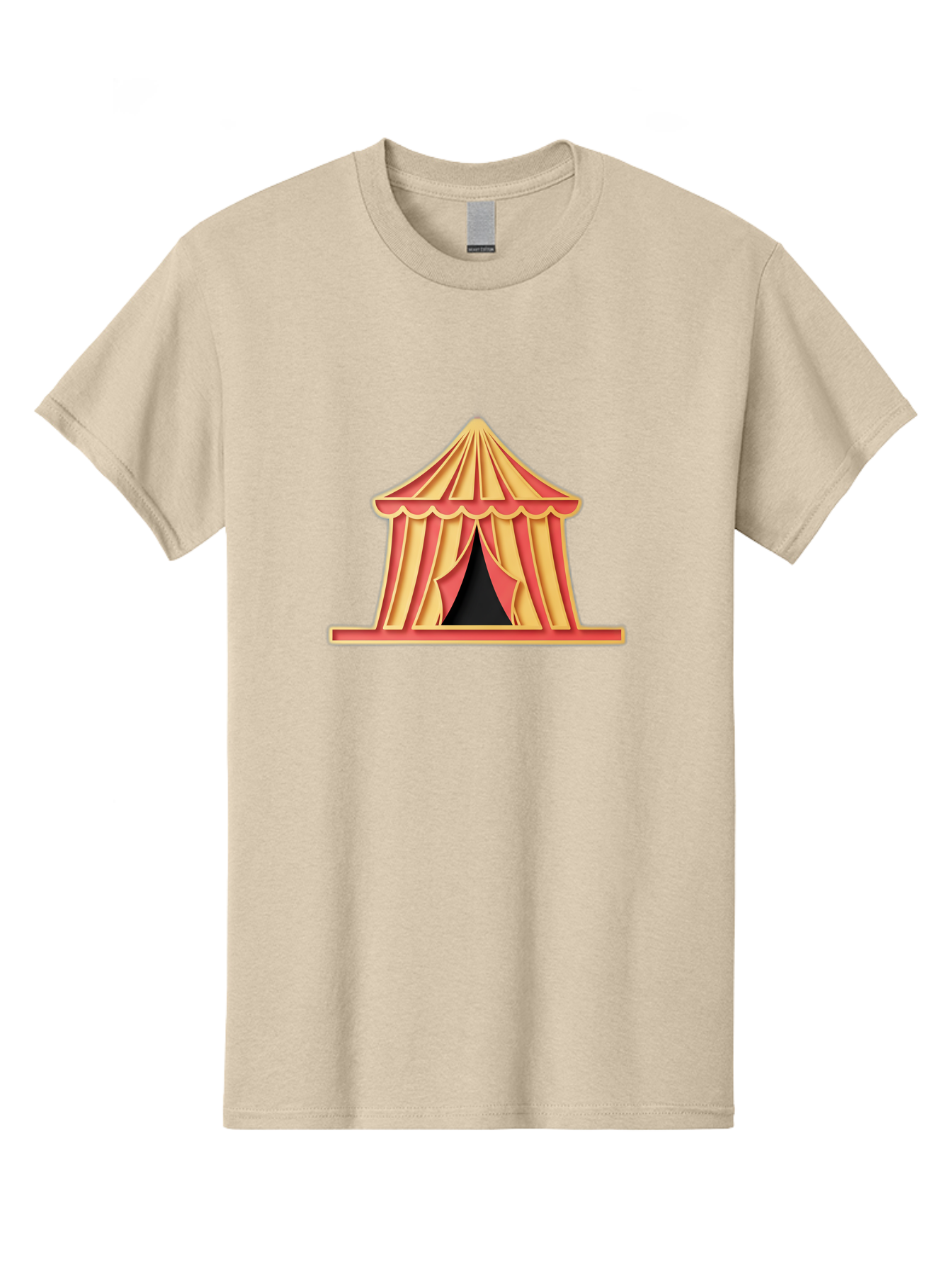 Circus-Tent-2 Men'S Graphic Tee, 100% Cotton, Comfortable Casual Summer Wear, Machine Washable, Yellow And Red Striped Tent, Vintage Circus, Carnival Theme, Red And Yellow Colors, Striped Pattern, Entertainment Venue, Amusement Park Bac853