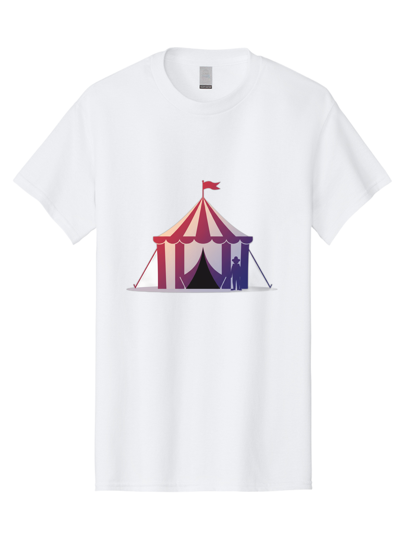 Circus-Tent-3 Men'S Graphic Tee, 100% Cotton, Comfortable Casual Summer Wear, Machine Washable, Striped Circus Tent, Red And White Stripes, Silhouetted Man, Vintage Top Hat, Retro Carnival, Festive Atmosphere, Tent Entrance Bac854