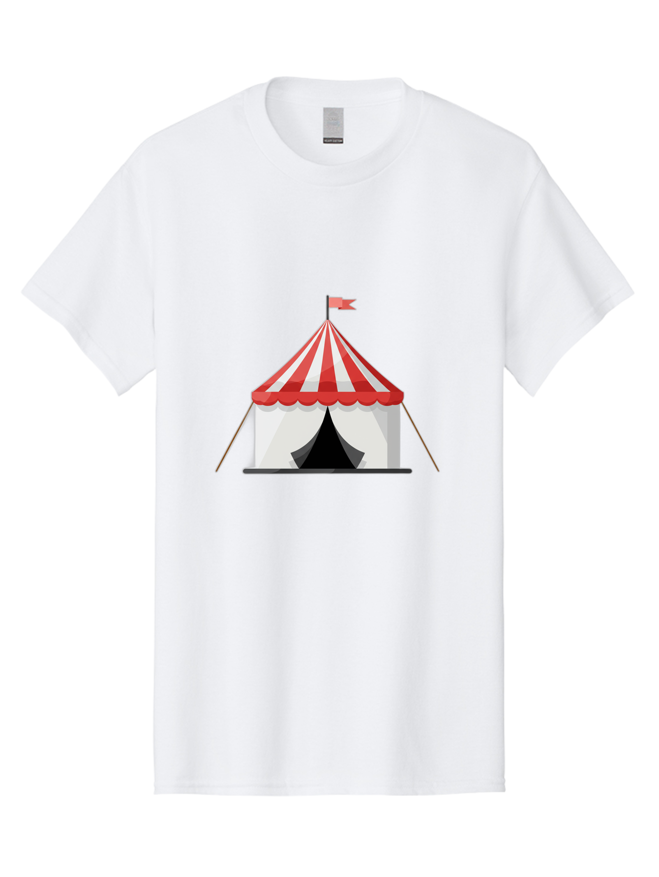 Circus-Tent Men'S Graphic Tee, 100% Cotton, Comfortable Casual Summer Wear, Machine Washable, Red And White Striped Tent, Circus, Carnival, Entertainment, Event, Festival, Fun, Excitement, Adventure, Show Bac855