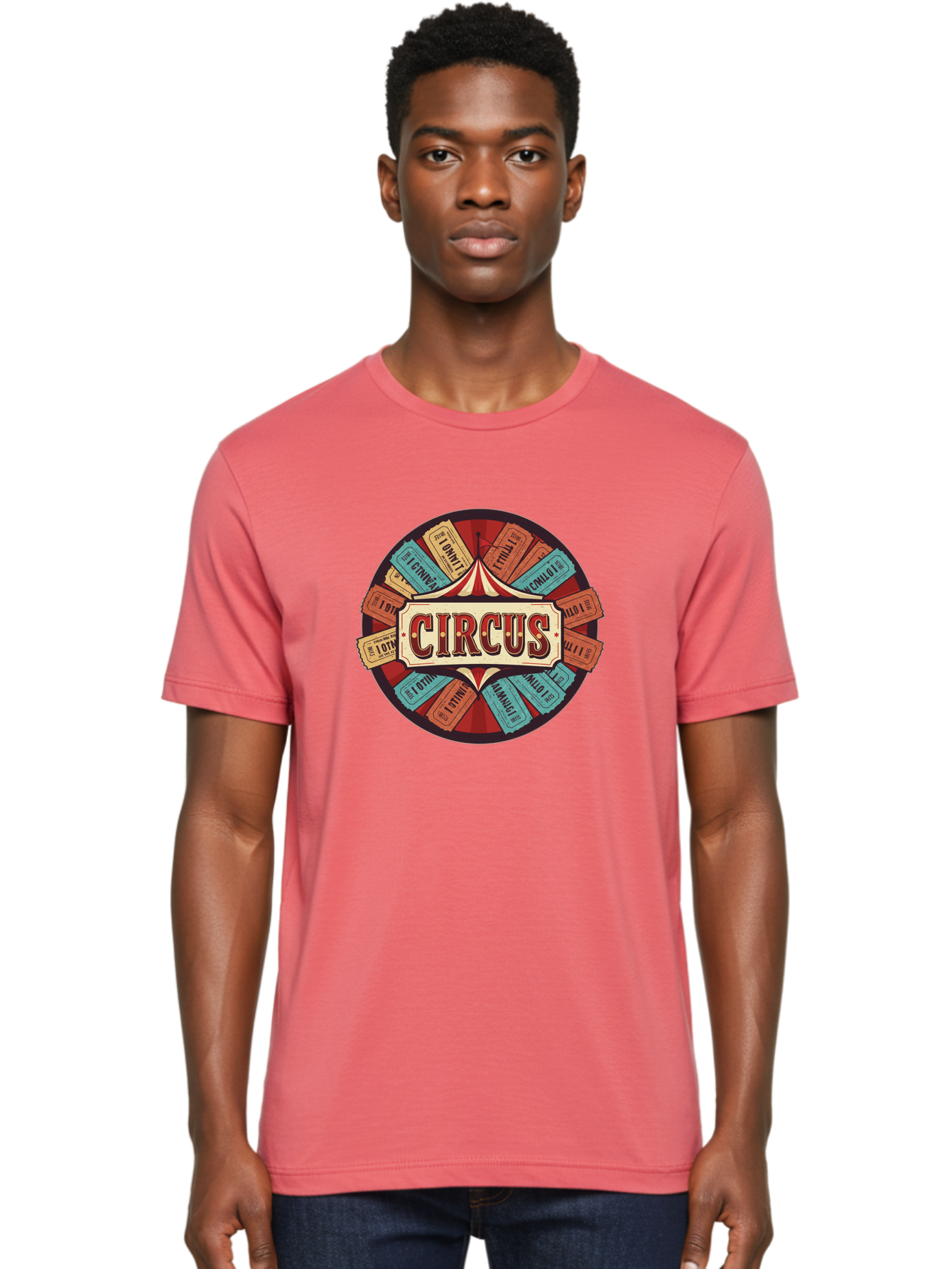 Circus Men'S Graphic Tee, 100% Cotton, Comfortable Casual Summer Wear, Machine Washable, Vintage Circus Tickets, Retro Carnival Theme, Circus Tent, Admission Tickets, Classic Circus Design, Nostalgic Entertainment, Carnival Graphics Bac856