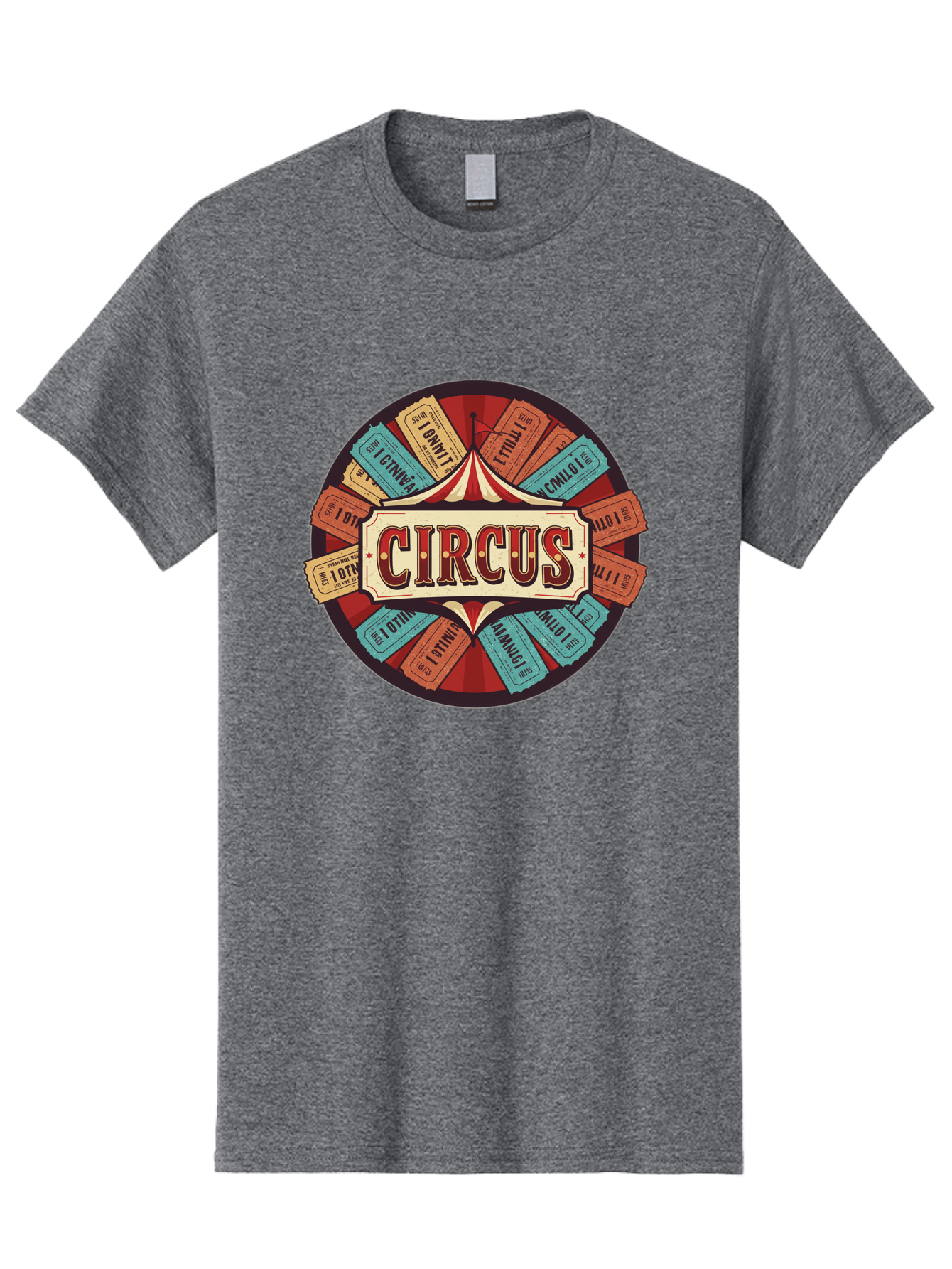 Circus Men'S Graphic Tee, 100% Cotton, Comfortable Casual Summer Wear, Machine Washable, Vintage Circus Tickets, Retro Carnival Theme, Circus Tent, Admission Tickets, Classic Circus Design, Nostalgic Entertainment, Carnival Graphics Bac856
