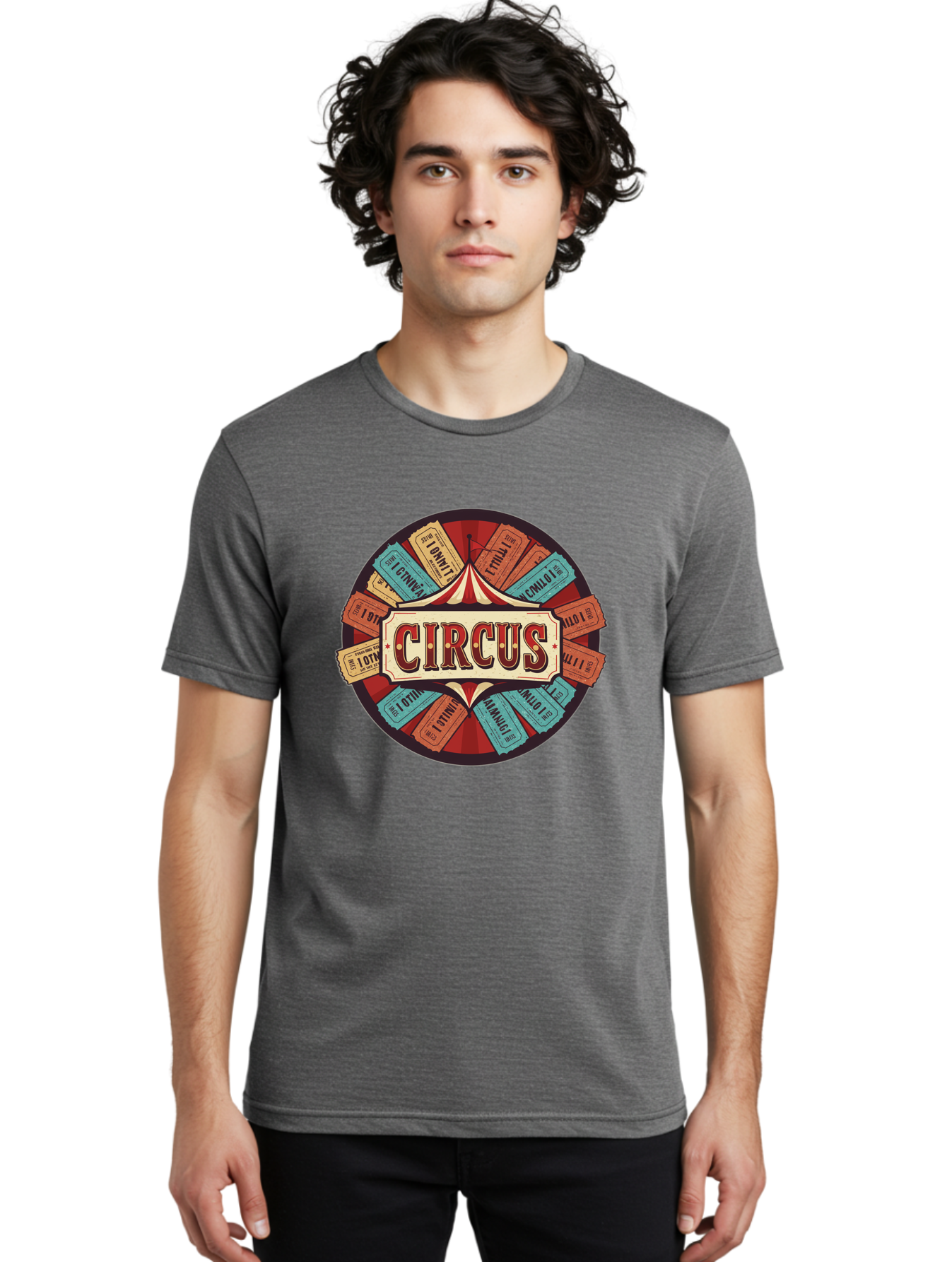 Circus Men'S Graphic Tee, 100% Cotton, Comfortable Casual Summer Wear, Machine Washable, Vintage Circus Tickets, Retro Carnival Theme, Circus Tent, Admission Tickets, Classic Circus Design, Nostalgic Entertainment, Carnival Graphics Bac856