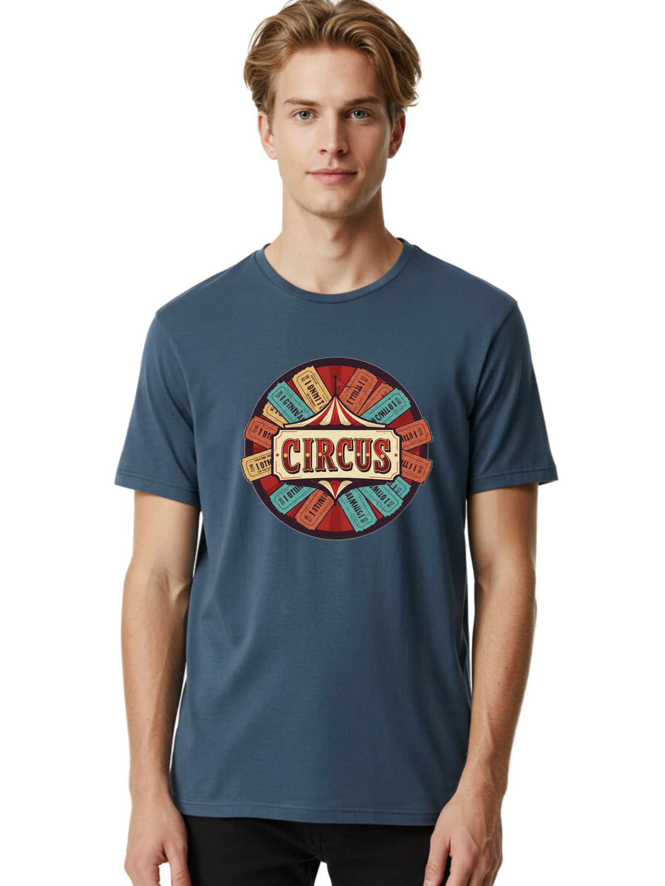 Circus Men'S Graphic Tee, 100% Cotton, Comfortable Casual Summer Wear, Machine Washable, Vintage Circus Tickets, Retro Carnival Theme, Circus Tent, Admission Tickets, Classic Circus Design, Nostalgic Entertainment, Carnival Graphics Bac856