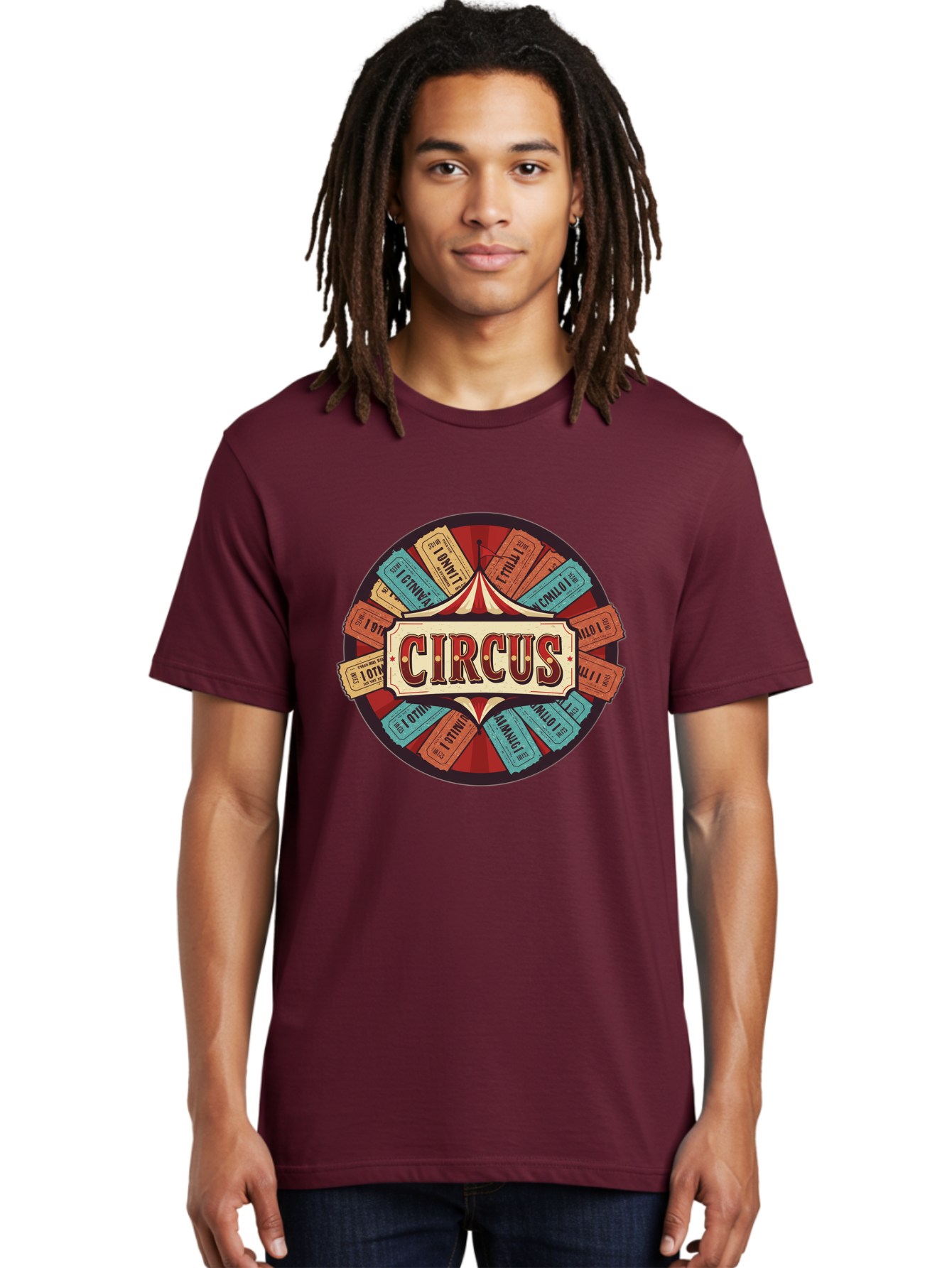 Circus Men'S Graphic Tee, 100% Cotton, Comfortable Casual Summer Wear, Machine Washable, Vintage Circus Tickets, Retro Carnival Theme, Circus Tent, Admission Tickets, Classic Circus Design, Nostalgic Entertainment, Carnival Graphics Bac856