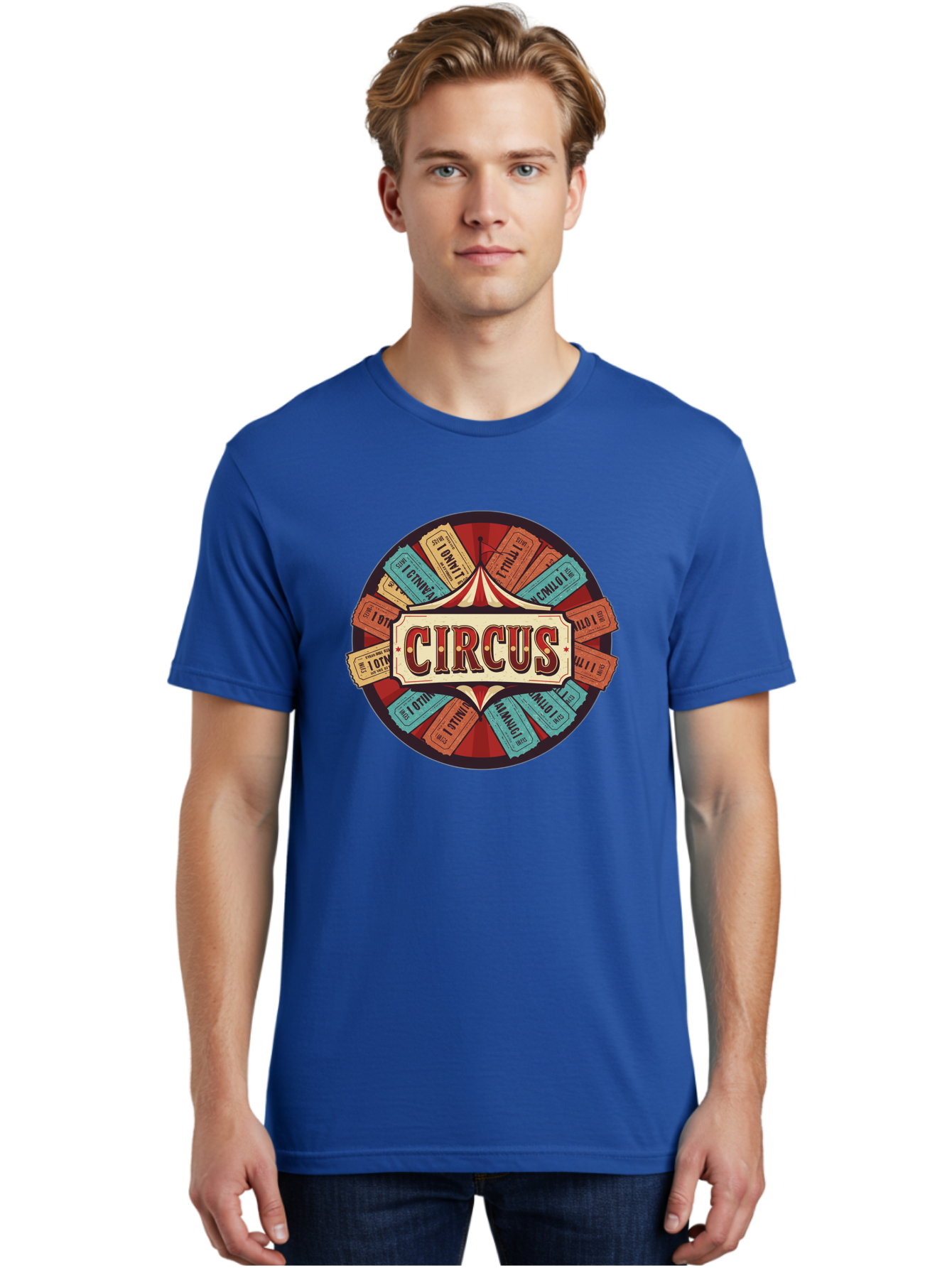 Circus Men'S Graphic Tee, 100% Cotton, Comfortable Casual Summer Wear, Machine Washable, Vintage Circus Tickets, Retro Carnival Theme, Circus Tent, Admission Tickets, Classic Circus Design, Nostalgic Entertainment, Carnival Graphics Bac856
