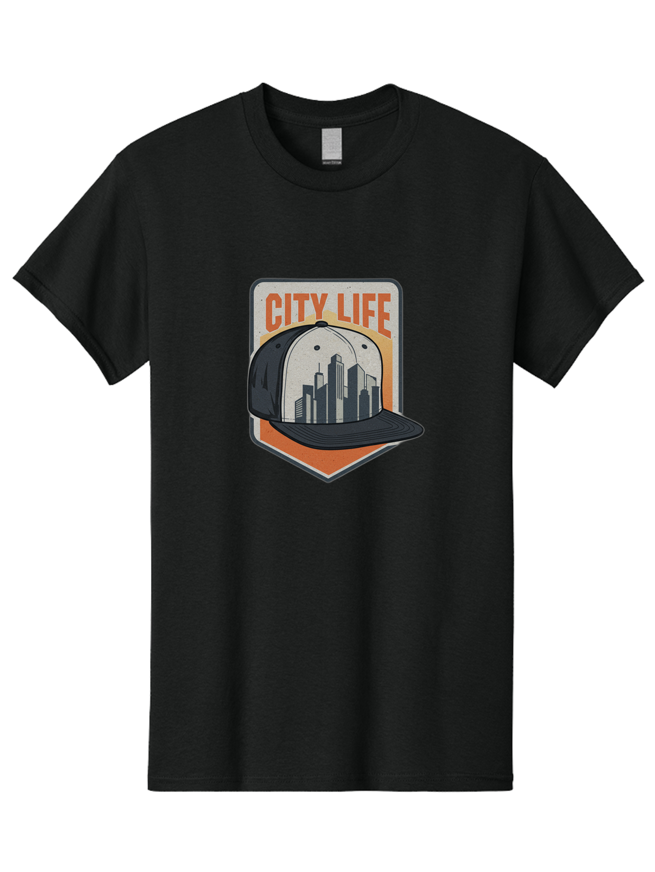 City-Life Men'S Graphic Tee, 100% Cotton, Comfortable Casual Summer Wear, Machine Washable, City Life, Urban Culture, Streetwear Fashion, Baseball Cap, Cityscape Design, Urban Lifestyle, City Vibes, Trendy Apparel Bac857