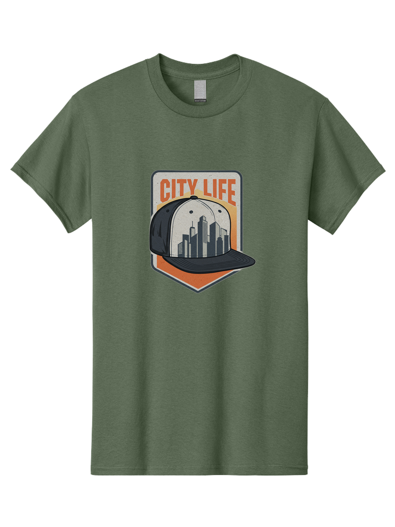 City-Life Men'S Graphic Tee, 100% Cotton, Comfortable Casual Summer Wear, Machine Washable, City Life, Urban Culture, Streetwear Fashion, Baseball Cap, Cityscape Design, Urban Lifestyle, City Vibes, Trendy Apparel Bac857