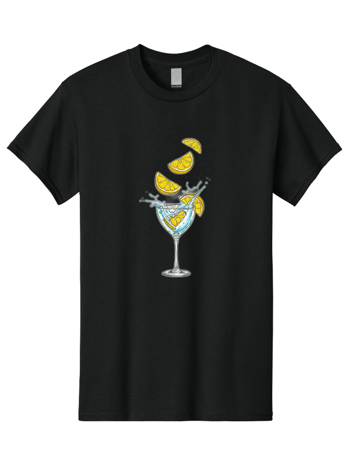 Cocktail-Glass-4 Men'S Graphic Tee, 100% Cotton, Comfortable Casual Summer Wear, Machine Washable, Cocktail, Refreshing Drink, Citrus, Orange Slices, Glass, Splashing, Citrus Juice, Summer Drink, Cocktail Glass Bac870