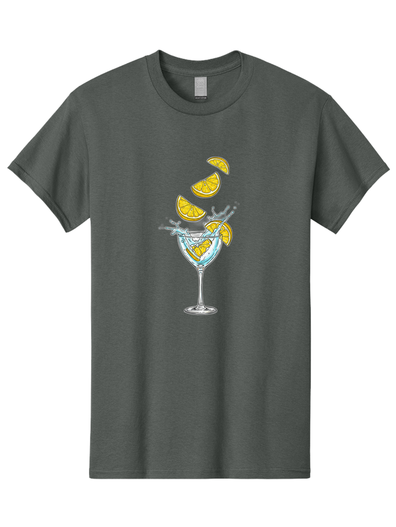 Cocktail-Glass-4 Men'S Graphic Tee, 100% Cotton, Comfortable Casual Summer Wear, Machine Washable, Cocktail, Refreshing Drink, Citrus, Orange Slices, Glass, Splashing, Citrus Juice, Summer Drink, Cocktail Glass Bac870