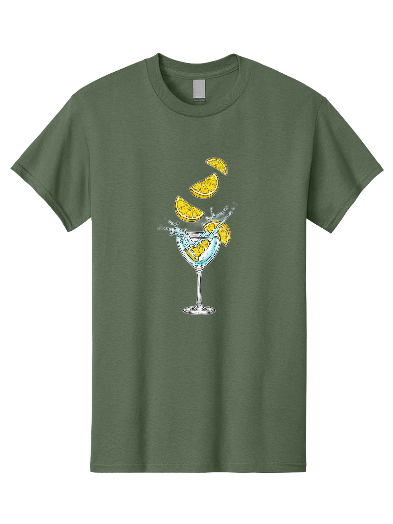 Cocktail-Glass-4 Men'S Graphic Tee, 100% Cotton, Comfortable Casual Summer Wear, Machine Washable, Cocktail, Refreshing Drink, Citrus, Orange Slices, Glass, Splashing, Citrus Juice, Summer Drink, Cocktail Glass Bac870