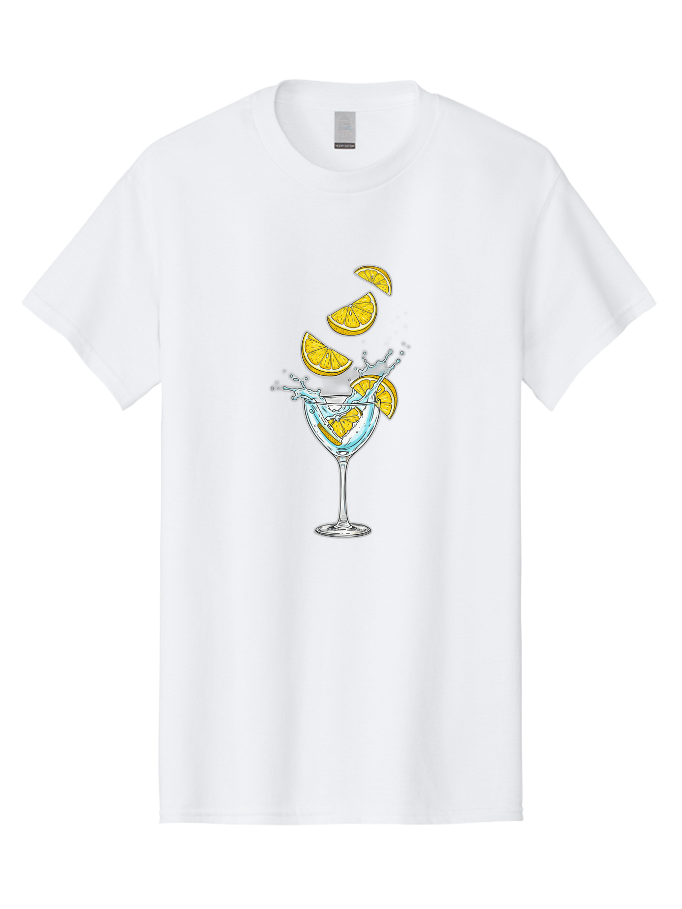 Cocktail-Glass-4 Men'S Graphic Tee, 100% Cotton, Comfortable Casual Summer Wear, Machine Washable, Cocktail, Refreshing Drink, Citrus, Orange Slices, Glass, Splashing, Citrus Juice, Summer Drink, Cocktail Glass Bac870