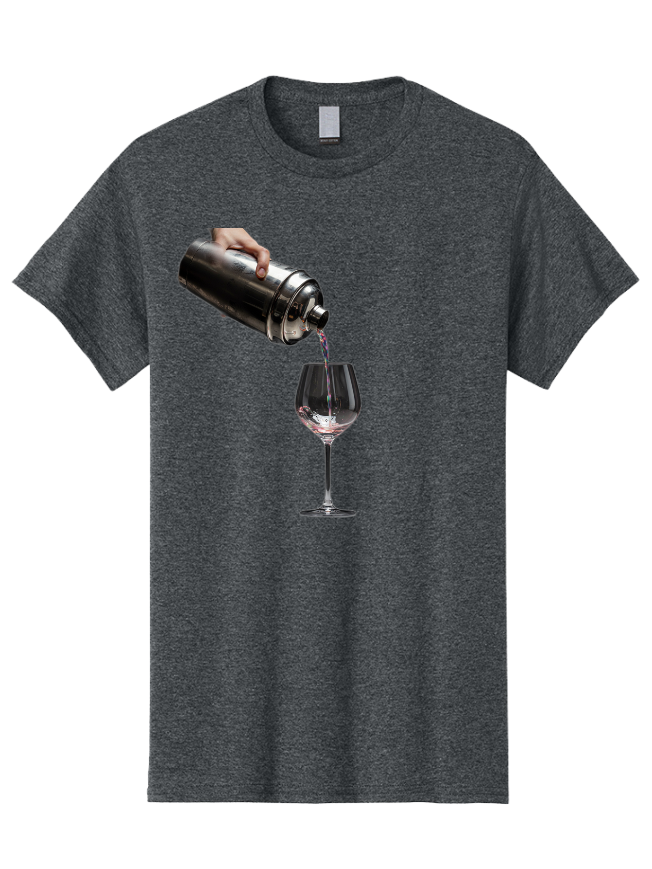Cocktail-Shaker-Pouring Men'S Graphic Tee, 100% Cotton, Comfortable Casual Summer Wear, Machine Washable, Cocktail Being Poured, Drink In Glass, Metal Cocktail Shaker, Pouring Drink, Alcohol Beverage, Mixology, Cocktail Recipe, Stylish Drink Bac875